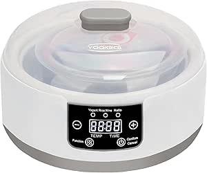 Automatic Yogurt Maker with Adjust Temp(32°C-45°C/90°F-113°F)&amp;Time(1-42h) Compatible 110V-240V,BPA-free,Celsius Increment,Real-time Hour Countdown,LED Display,304 Stainless Steel Inner Bowl(1.3 Quart)