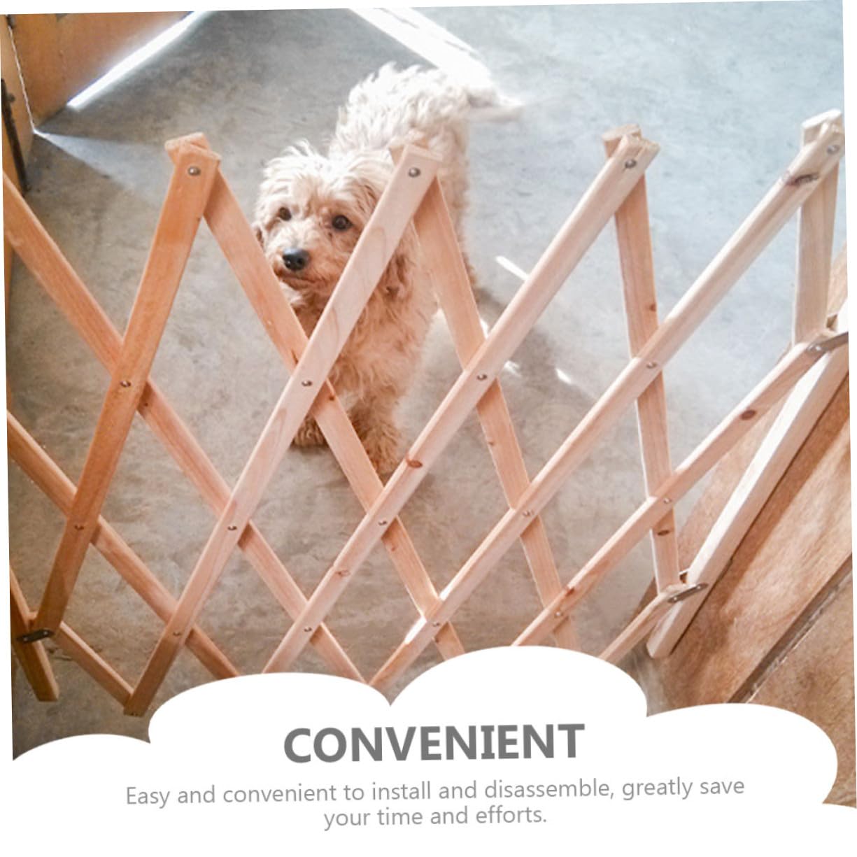 BESPORTBLE Puerta de Seguridad para Mascotas de Madera Fácil Desmontaje, Valla Protectora para Perros Adecuado para Escaleras y Uso Hogar