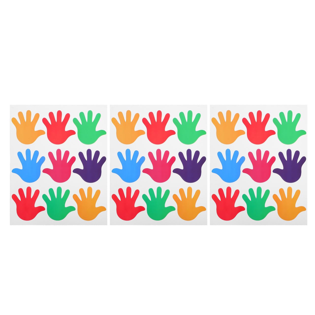 ELEOUTI 27pcs Waterproof Handprint Stickers for Wall and Floor Residue-Free, Easy Removal Paper Decals for Preschool Classroom Decorations and Room Playful Design