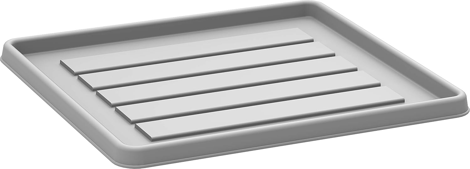 Storex School Locker - Office Cubicle Boot Tray, 12.38 x 11 x 0.8 Inches, Gray, 18-Pack (00803U18C)