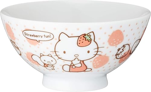 Miniatura 2 de Sanrio 302531 Hello Kitty Strawberry Kitty - Cuenco de arroz (4.3 pulgadas de diámetro), color blanco