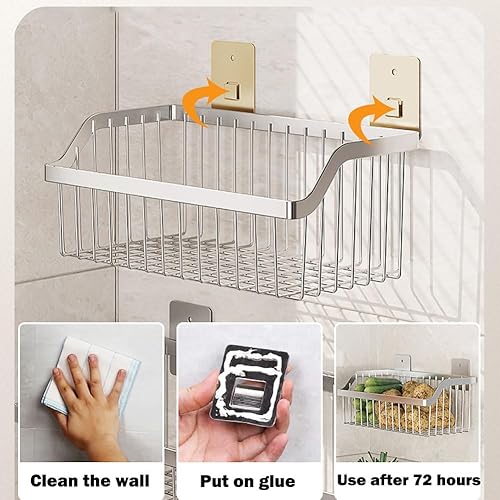 Miniatura 3 de SUS304 Cesta de malla de acero inoxidable, cesta organizadora de almacenamiento de alambre grande, cestas colgantes multifunción para cocina y baño,