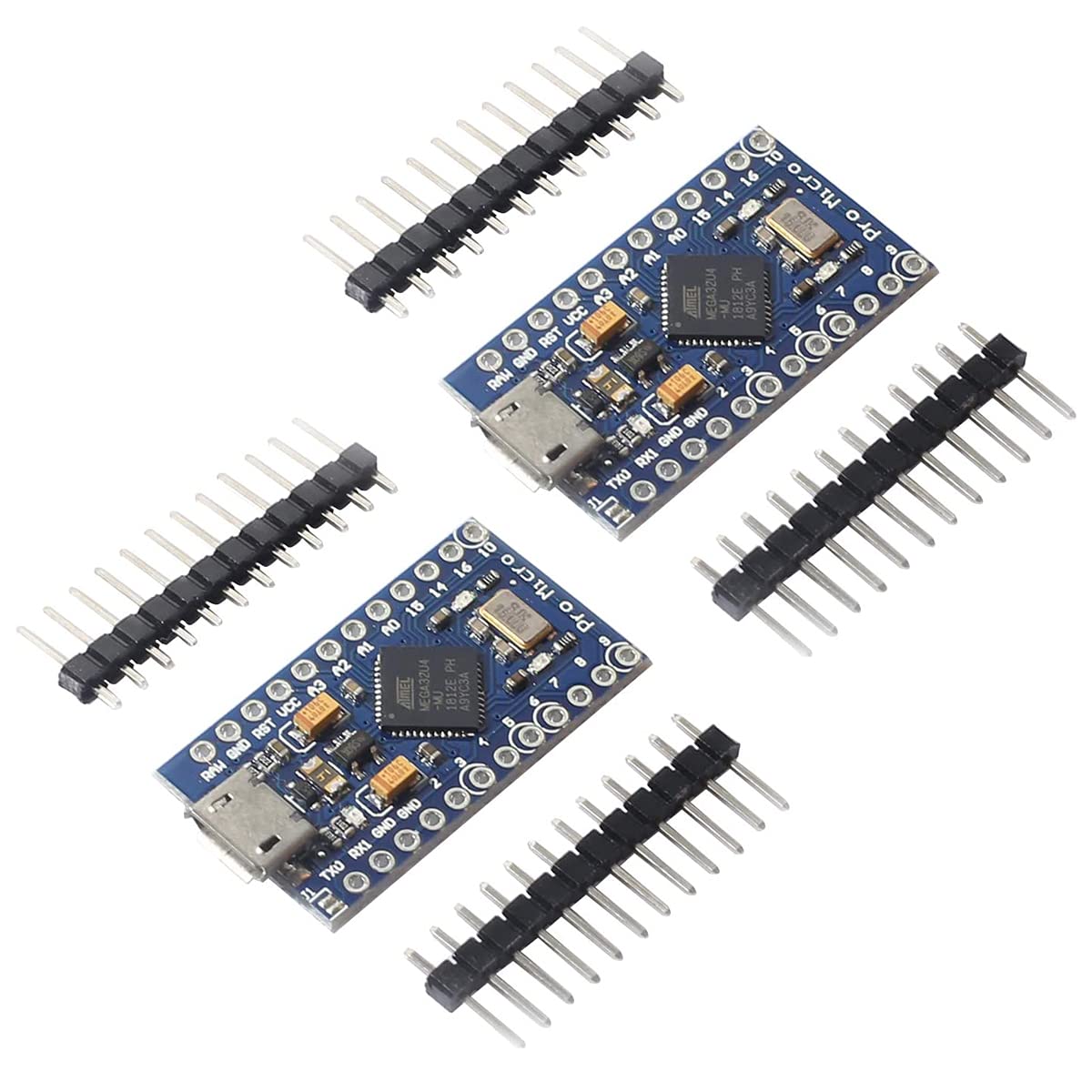 Amazon.com: DEVMO 2PCS Pro Micro ATmega32U4 5V 16MHz Micro-USB ...