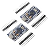 DEVMO 2PCS Pro Micro ATmega32U4 5V 16MHz Micro-USB Development Module Board with 2 Row pin Header Compatible ard-uino Leonardo Replace ATmega328 Pro Mini