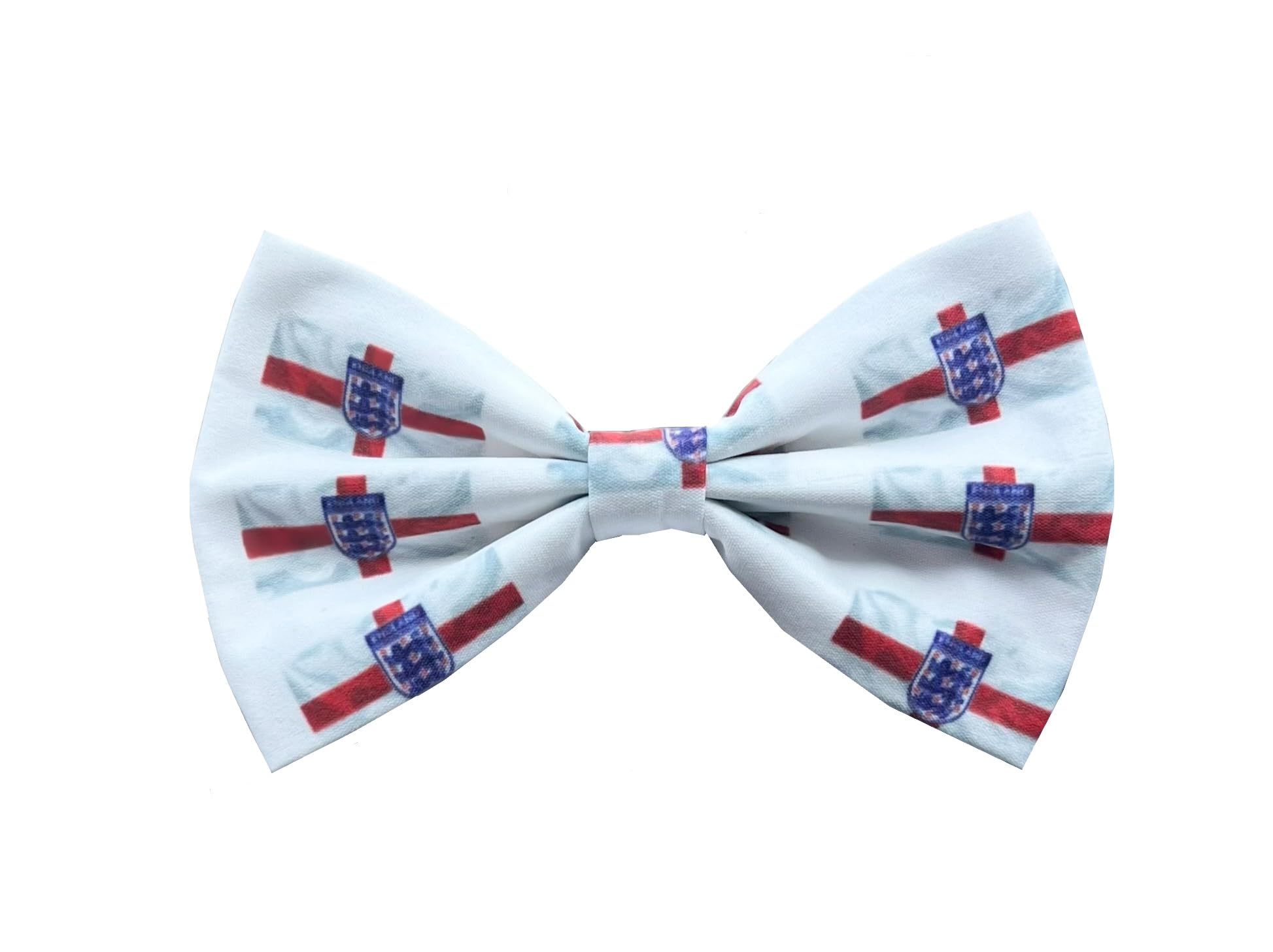 New Dogs Bow Tie Bowtie Football EURO Flag Paws England RED Elastic Band ACCESSORY Handmade UK (White flag Large)