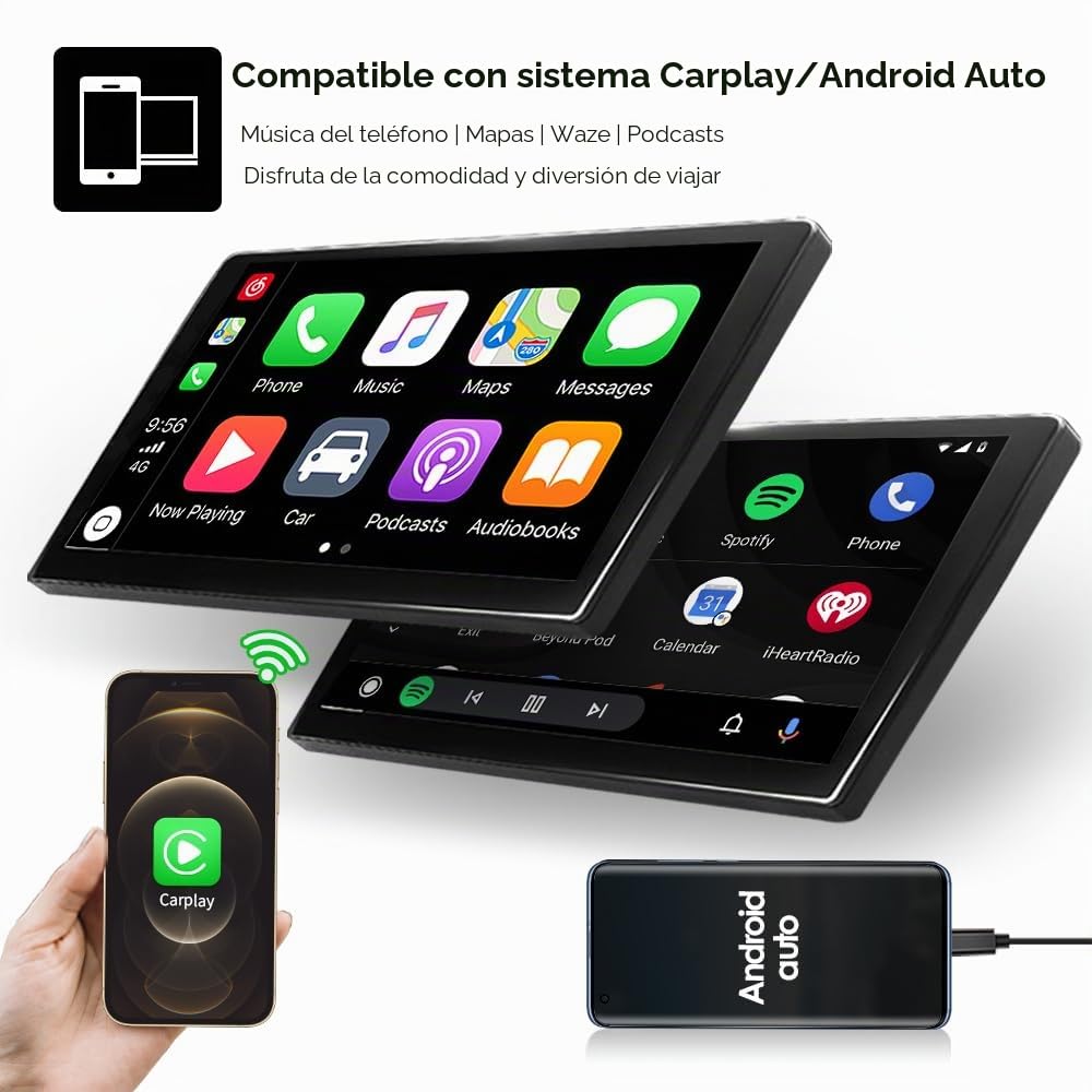 Android 14 - Radio de coche para Toyota Land Cruiser Prado 120 / Lexus GX470 2002-2009 4 núcleos 2 GB y 64 GB de memoria, compatible con coche inalámbrico / Android coche, control del volante, WiFi/4G