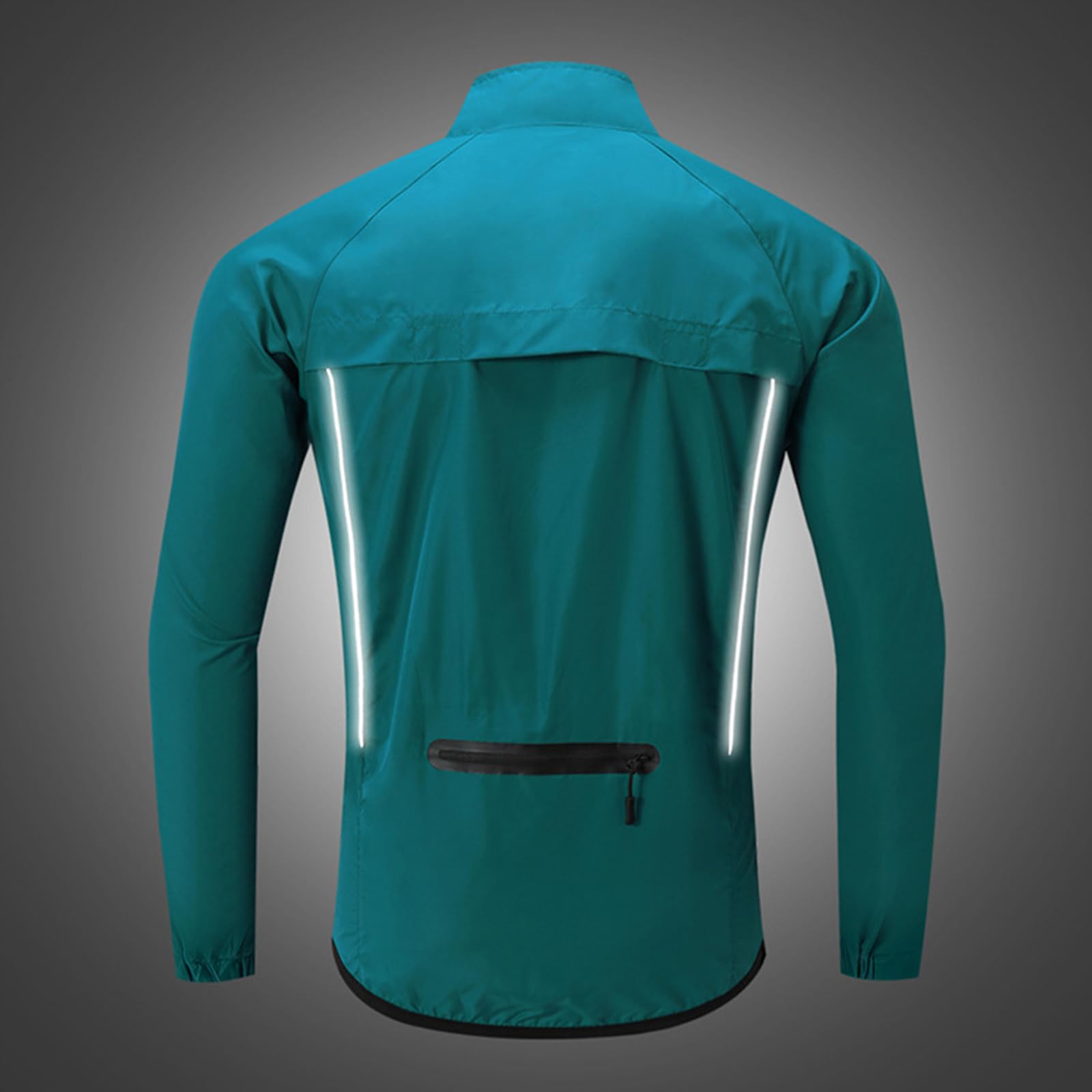 ARMAAN Giacca da Ciclismo Riflettente ad Alta visibilità da Uomo Impermeabile Ultraleggera per MTB Giacca a Vento per Bicicletta Abbigliamento Sportivo da Esterno Antivento a Maniche,Blue-3XL