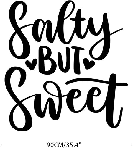 Miniatura 3 de Pegatinas de pared de 36 pulgadas con texto en inglés "Salty But Sweet" (36 pulgadas) removibles para decoración de pared, con cita inspiradora,