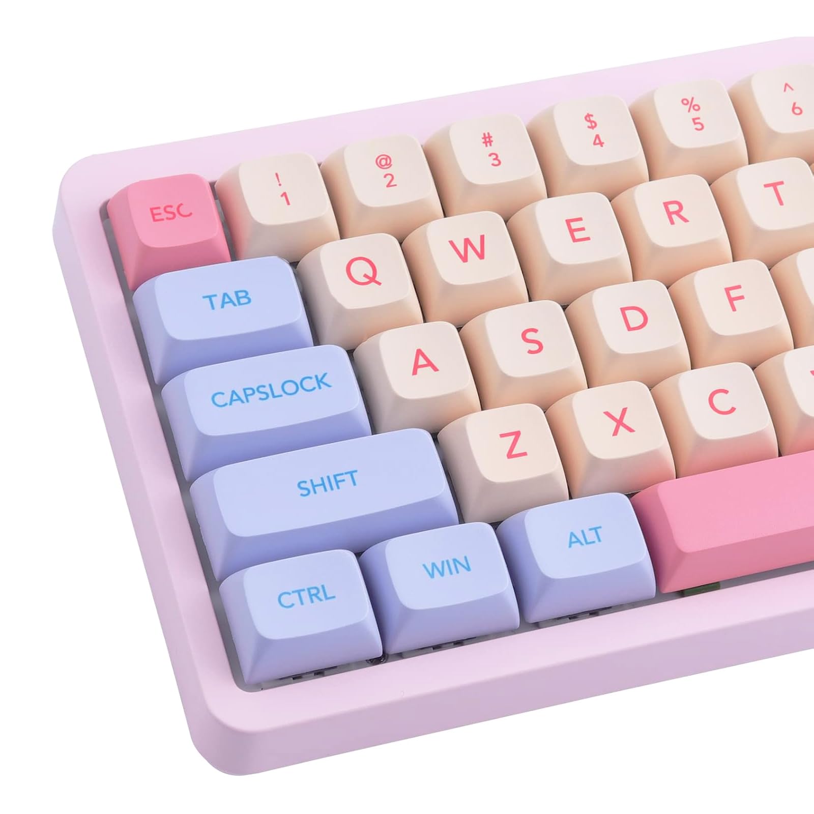 Catekro XDA PBT Tastenkappen Set – 139 Tasten, Abgerundet, Gelb, Für Mechanische Tastaturen (61% Bis 108 Tasten)