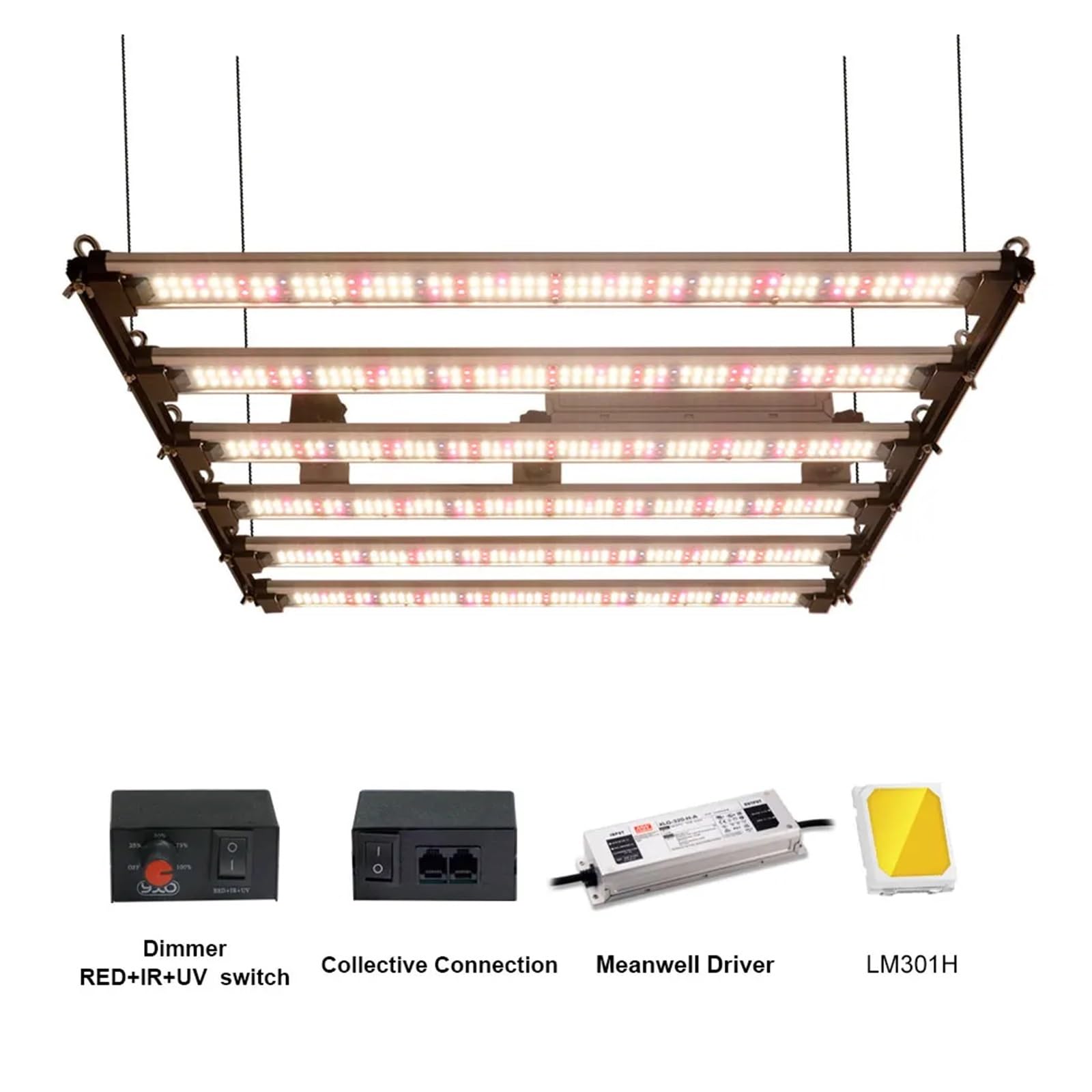 Lampe de Plante, 240w 320w LM301H Tech 1000w LED Barre Lumineuse de Croissance, Lampe de Croissance de Pilote for Serre de Fleurs de Plantes d'intérieur
