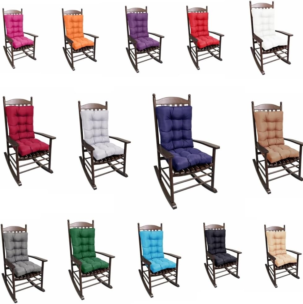Rocking Chair Cushion，Patio Chair Cushion,Overstuffed Seat Back Cushion Pad，Soft Thickened Patio Chair Cushions (Red)