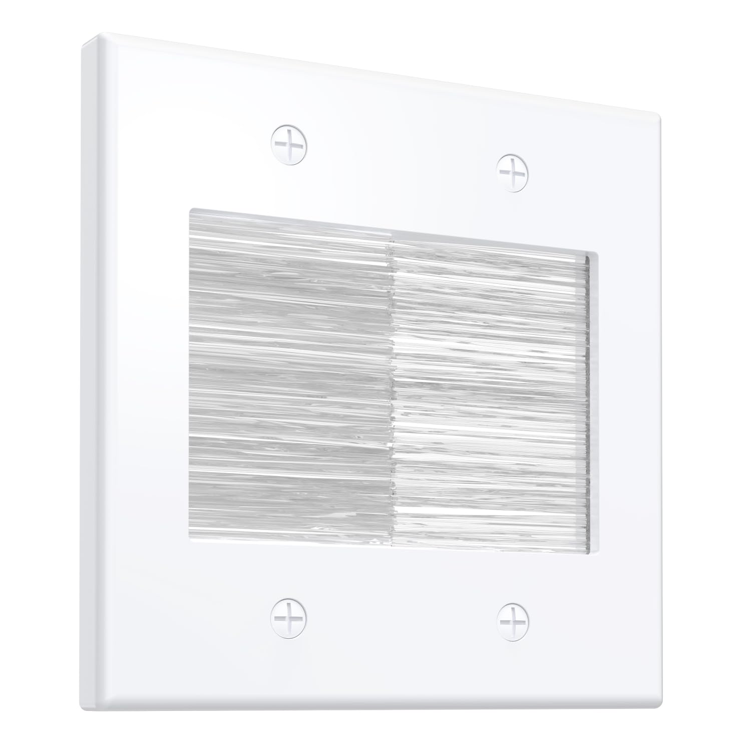 Fosmon 2-Gang Brush Wall Plate Double Gang Cable Management Kit