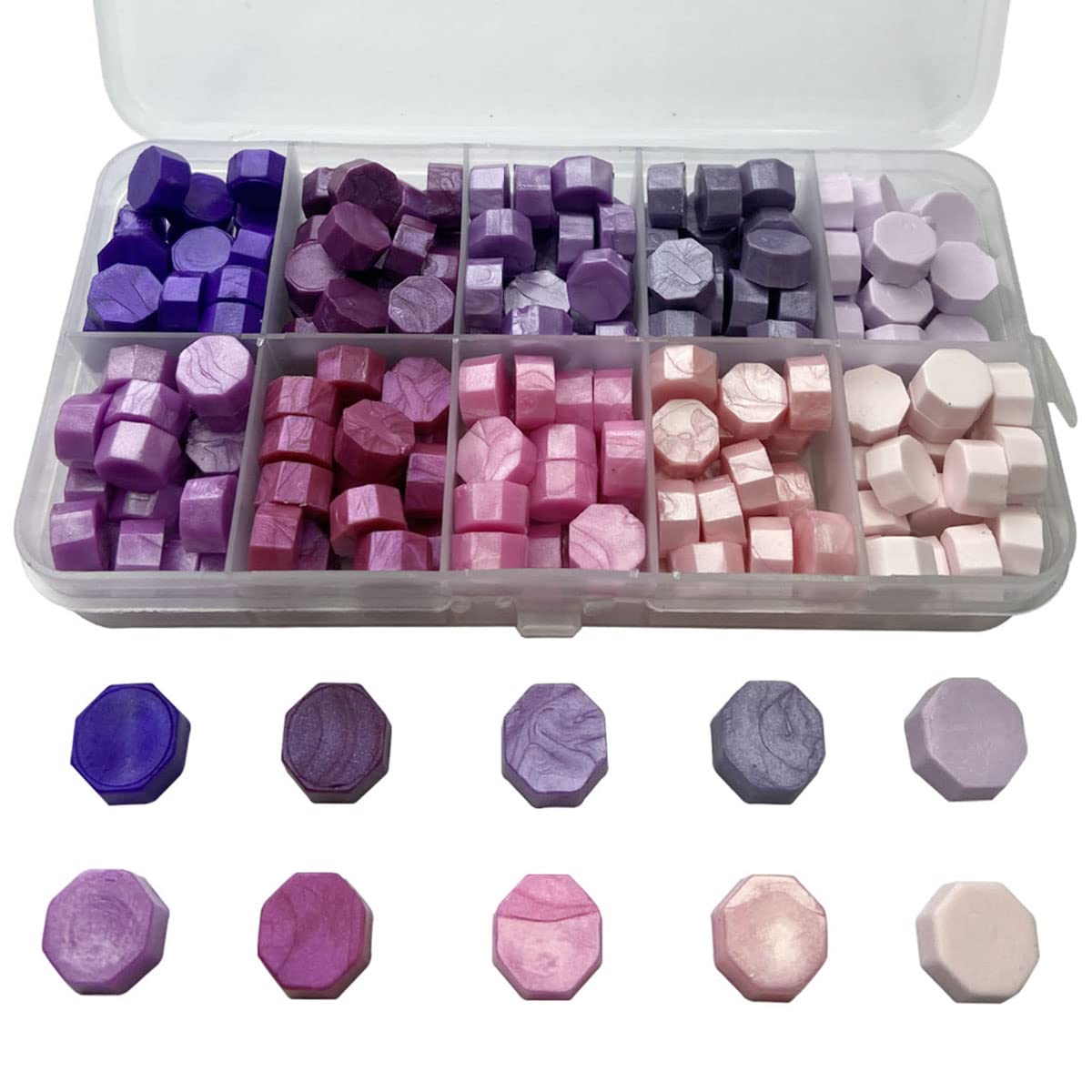 200pcs Pink Purple Wax Seal Beads Kit with 10 Colors Beads for Letter Sealing and Envelope Stamp Wedding Invitation Wine Package Gift Wrapping