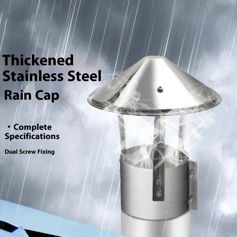 Comignolo con griglia, Copertura Tubo di Scarico in Acciaio Inox, Resistente alle Alte Temperature e al Freddo,Argento,110mm