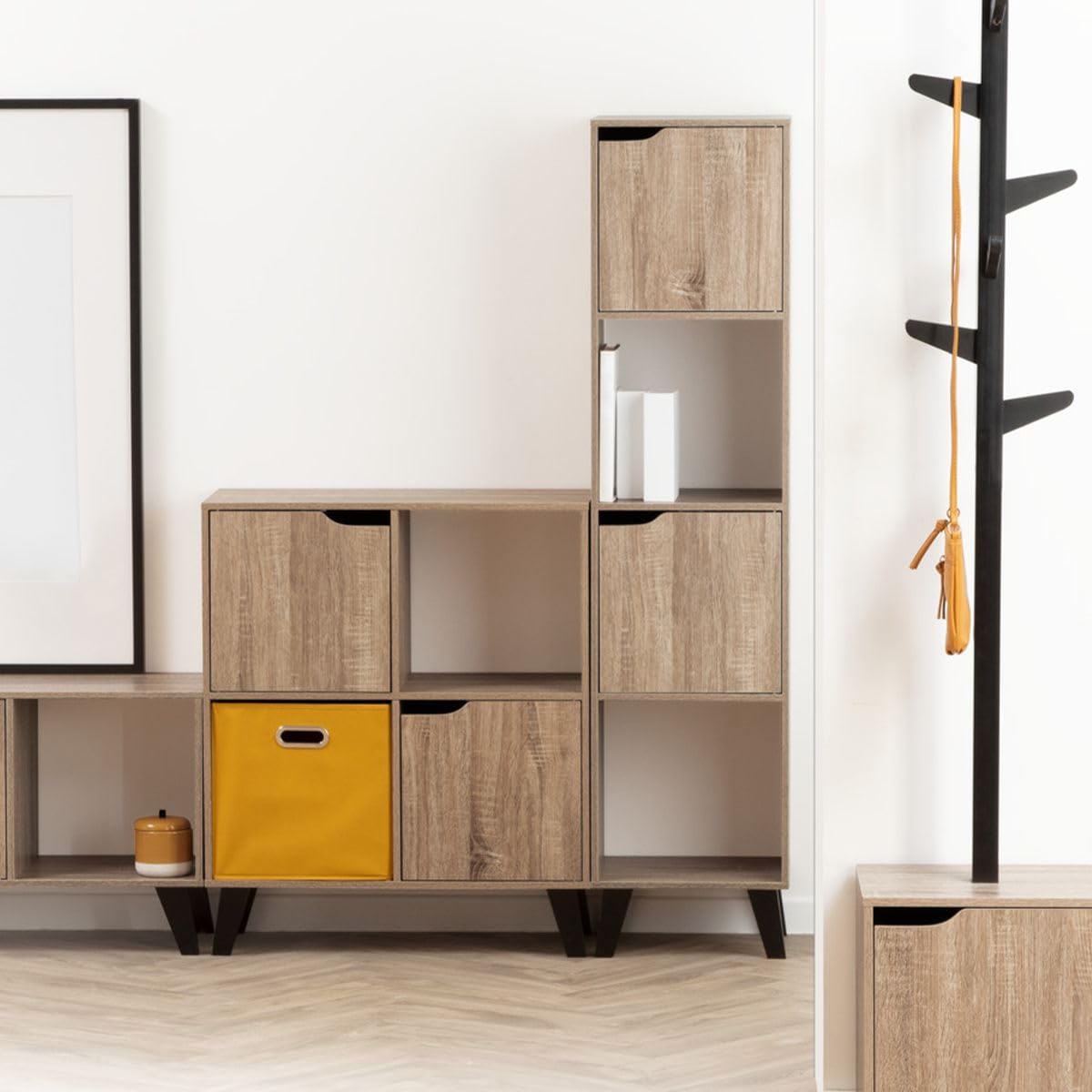 5 five simply smart Étagère 6 Cases Porte Effet Bois Naturel Ceda