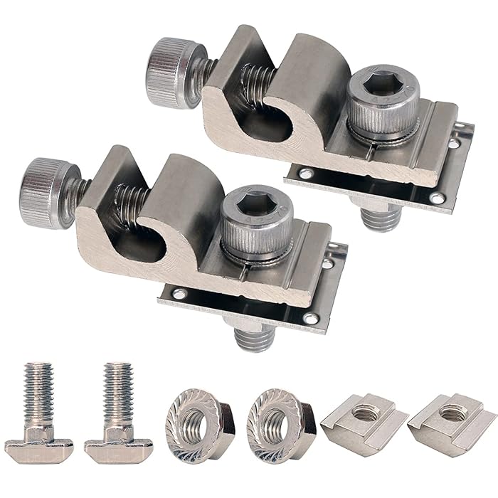 Buy JUNPIN HARDWARE 2Pcs Ground Lugs Solar Panel Fasteners Clips Cable