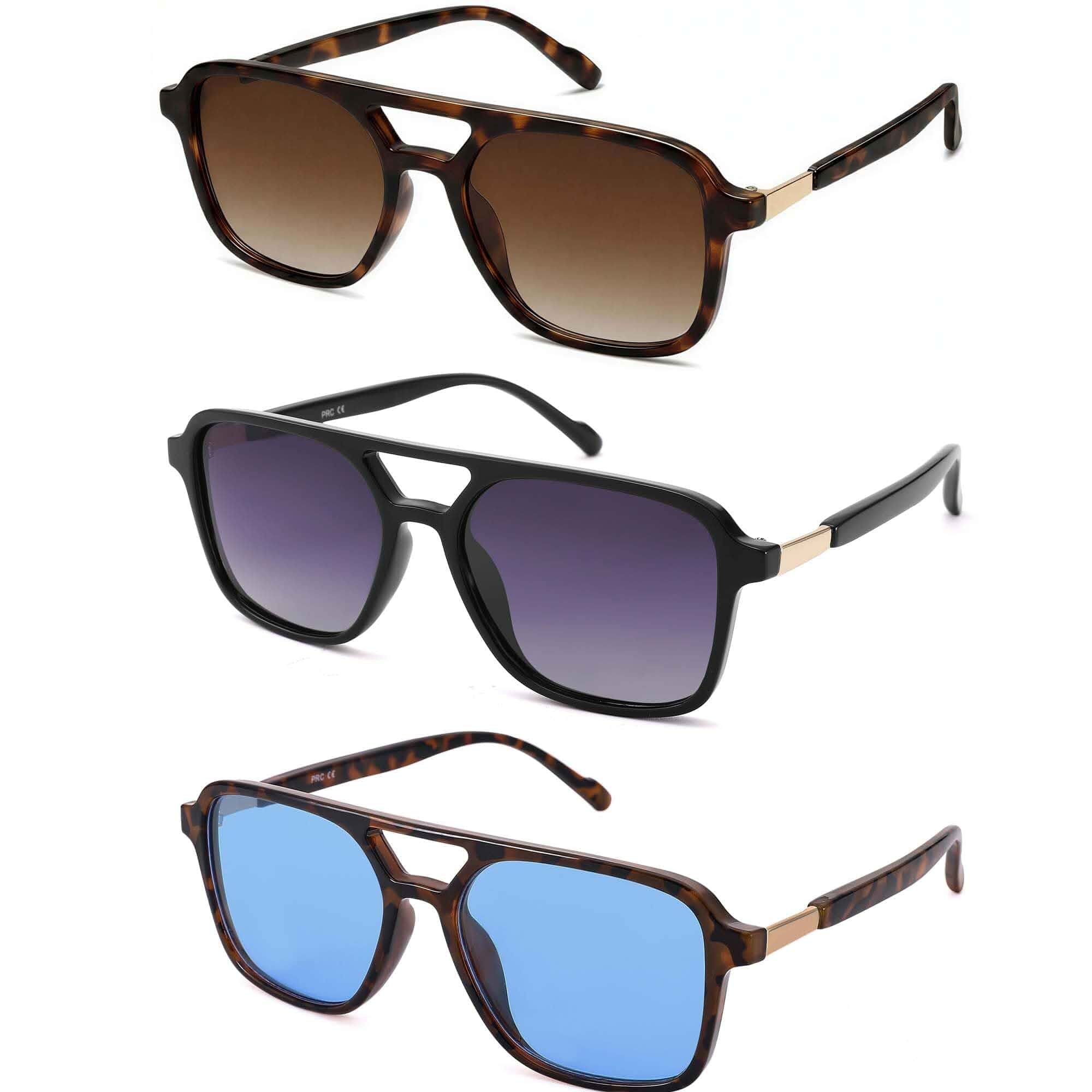 Retro Sunglasses for Women Men, Trendy Rectangle Shades Square Cute Cool Thin Slim Frame Sun Glasses, UV400 Protection, for Beach, Outdoor, Driving, Vacation, Daily Wear