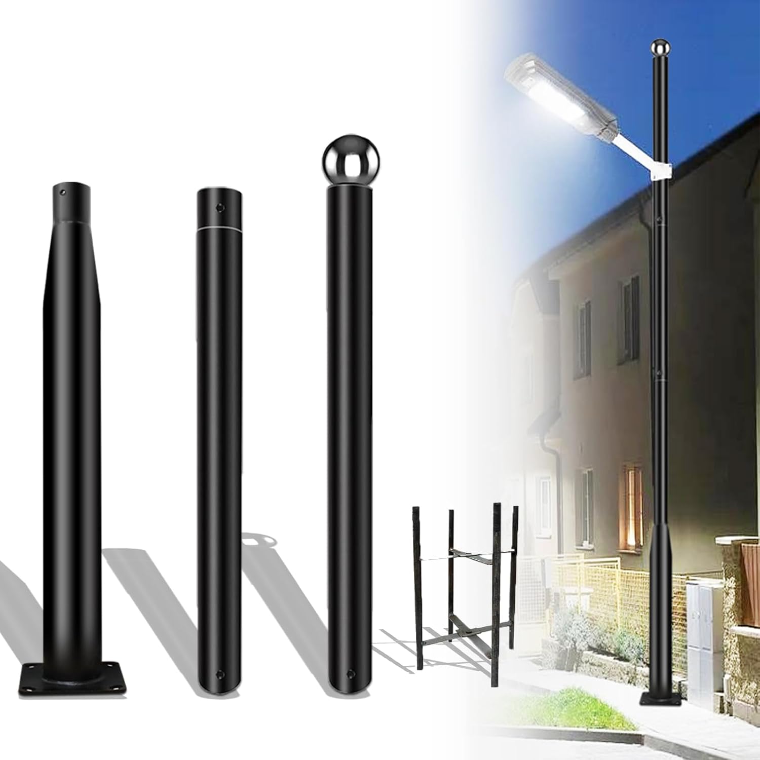 10Ft Street Light Pole + 84" Garden Driveway Light Post
