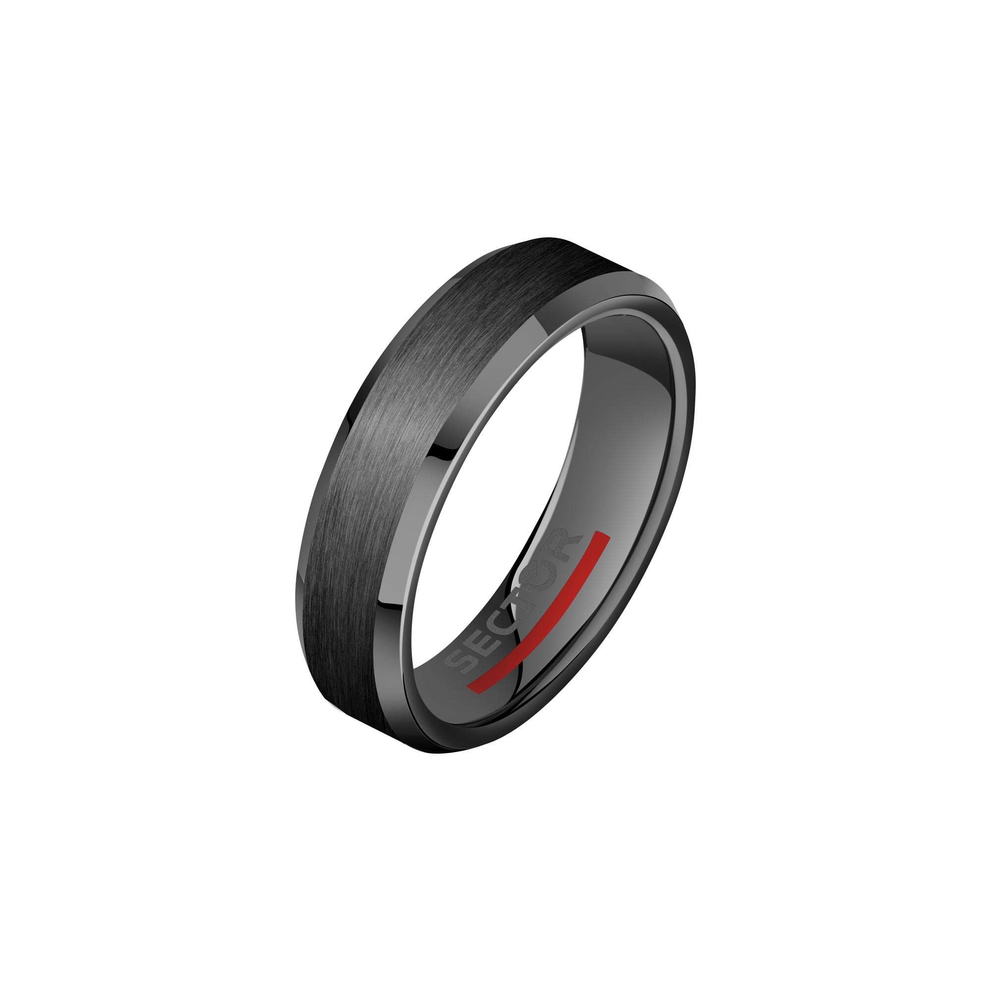 Sector No Limits Row Men's ring in Ceramic, black enamel - SACX15023