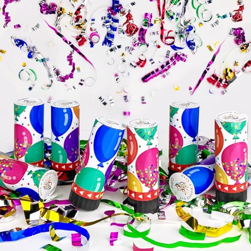 Image of 8 PCS Colorful Party Confetti Poppers for Wedding Birthday Graduation Baby Shower Graduation Party Supplies Decorations