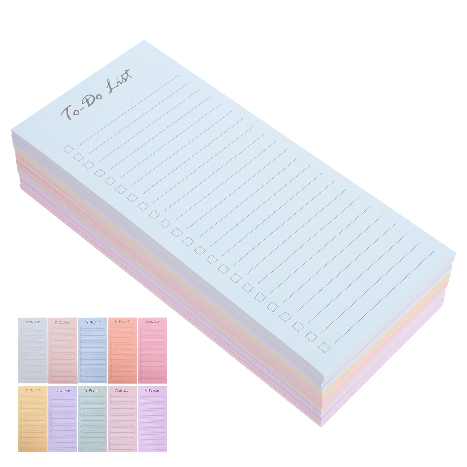 PRETYZOOM Bloc de Notas Adhesivas para Tareas y Organización por Colores Respaldo Autoadhesivo 10 Pads de Papel, 50 Páginas Cada Uno, Adecuado para Trabajo y Viajes
