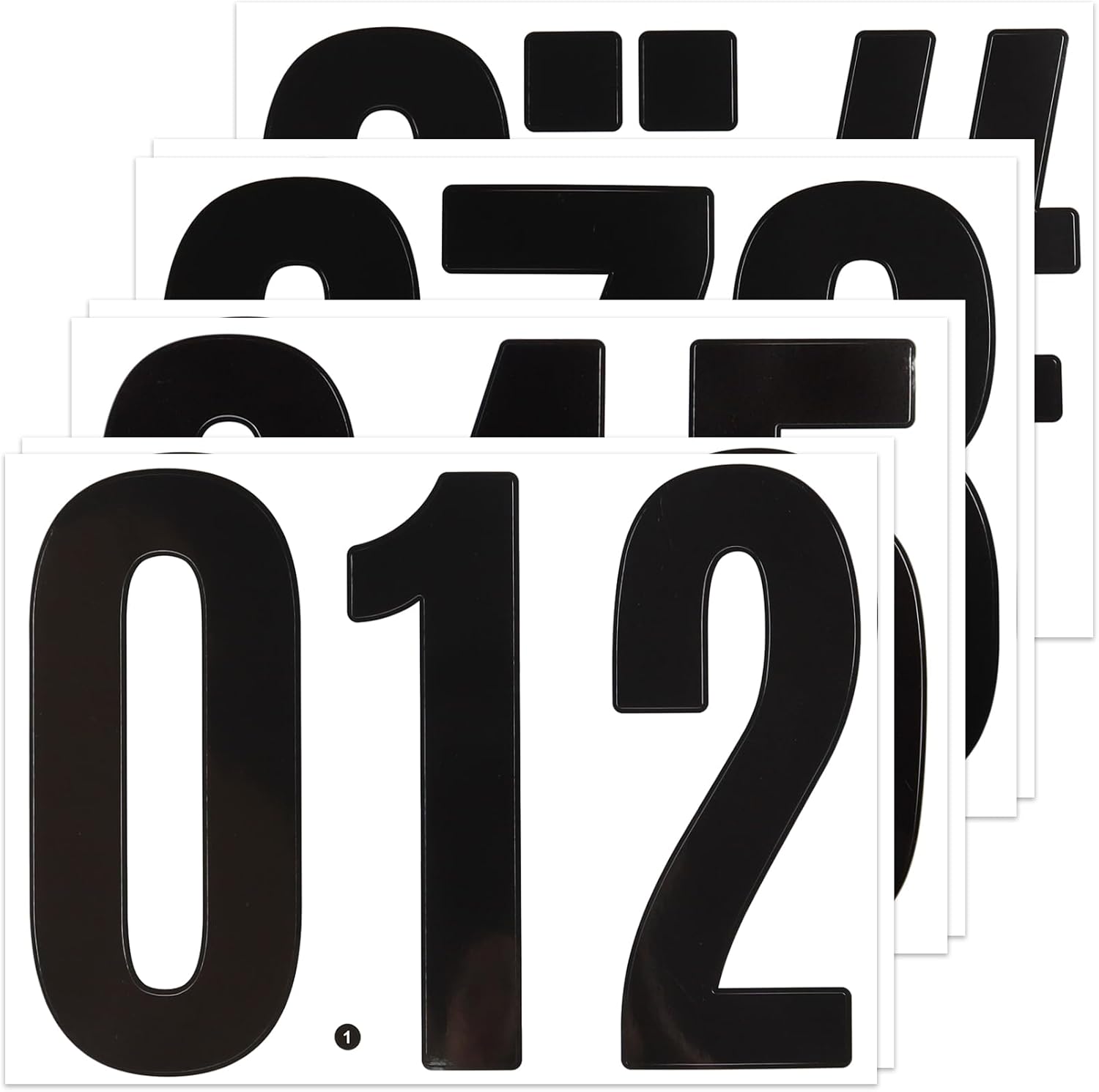 7 Inch Large Number Stickers, 8 Sheets Self-Adhesive Vinyl Number Sticker Decals for Mailbox, Bulletins Boards, Home and Outdoors, Black