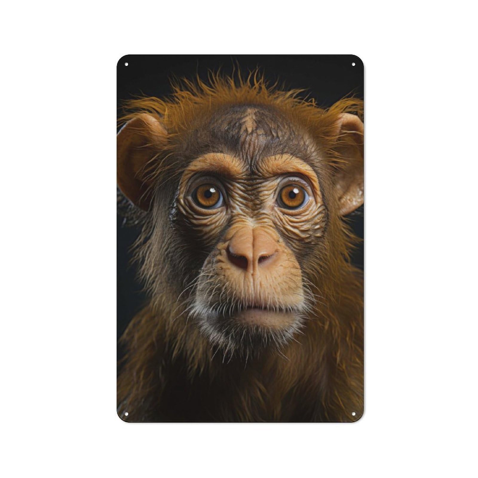 Junmoney Cool Monkey Portrait Retro Metal Gift Sign 30X20cm, Home Wall Decor For Flat, Dorm Room, Lounge Or Cafe