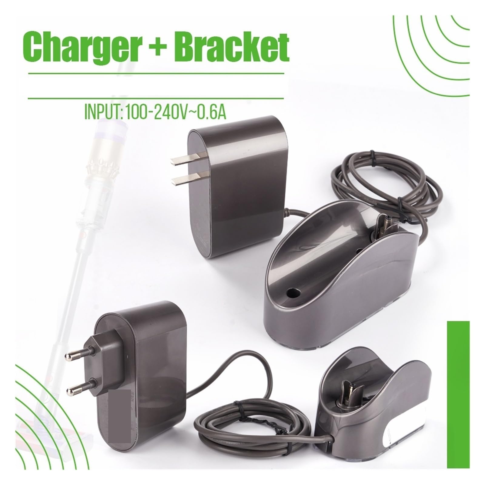 Fuente De Alimentación,Compatible Con Dyson,Compatible Con Omni-glide,Aspiradora Estación De Acoplamiento Cargador Base Colgador Soporte De Boquilla Pieza De Repuesto Adaptador De Corriente(US PLUG)
