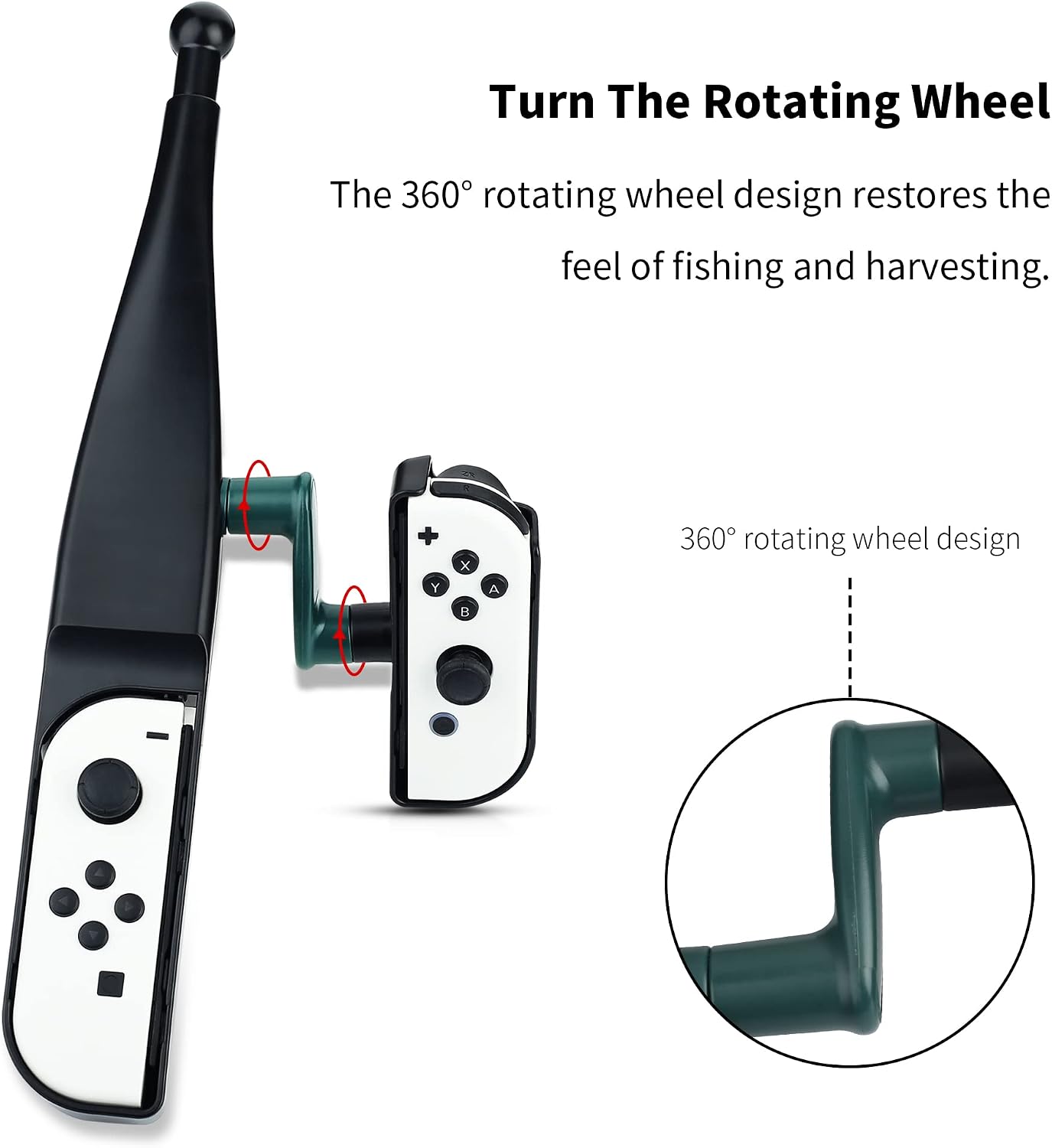 Fishing Rod for Nintendo Switch & Switch OLED Joy Con, FANPL Game Handle Grip Controller Accessories Compatible with Switch Bass Pro Shops: The Strike Championship Edition Enhance Gaming Experience