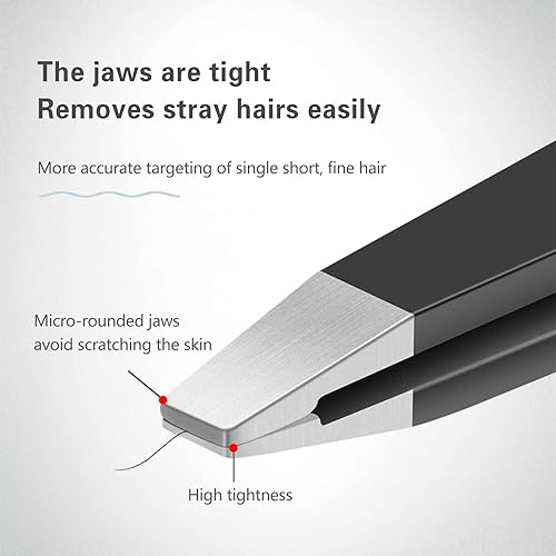 Miniatura 2 de Juego de pinzas, pinzas de cejas de acero inoxidable de alta precisión para vello facial, kit de eliminación de astillas y cabello que crece hacia