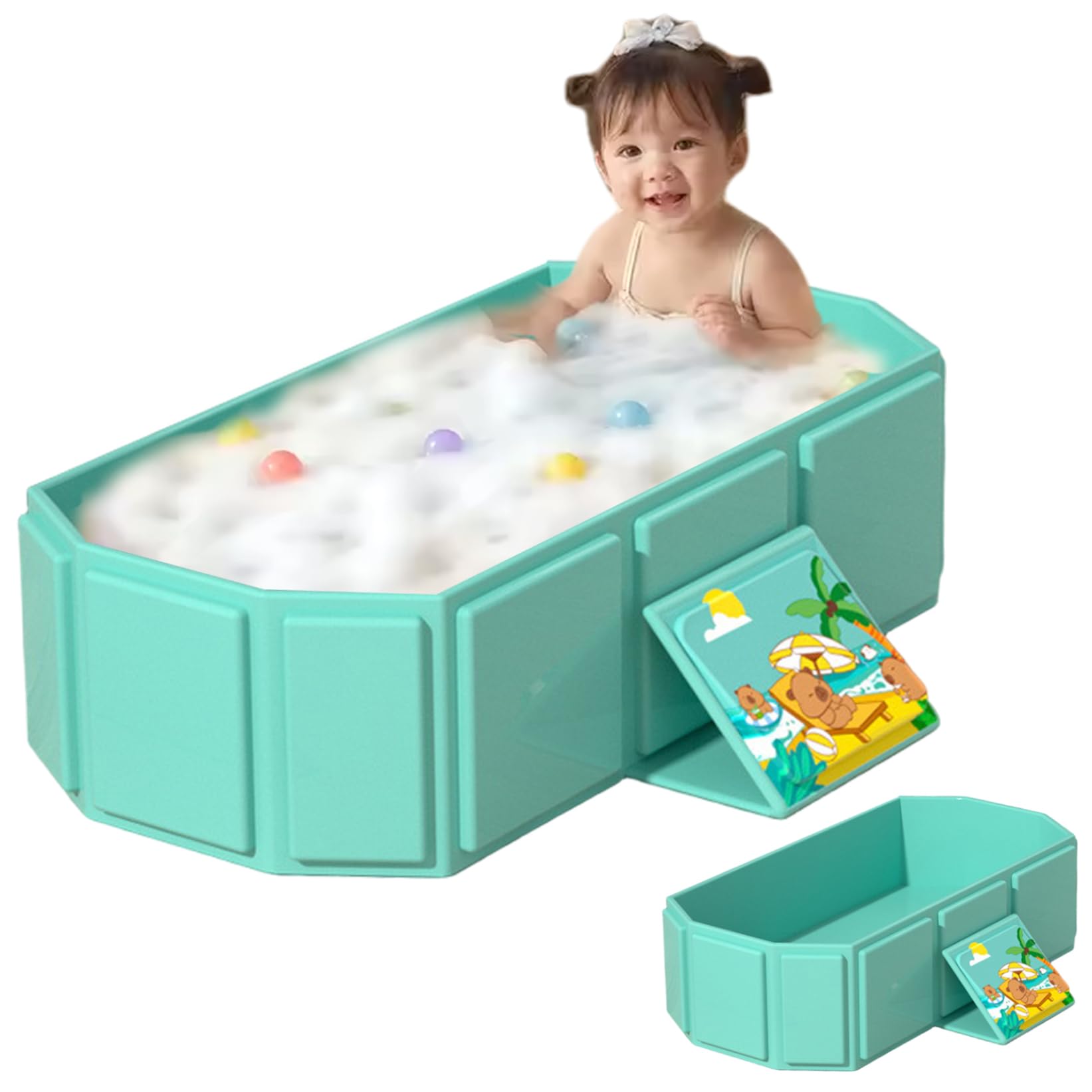 Baignoire pliable bébé pour rangement facile dans les petits espaces - 8