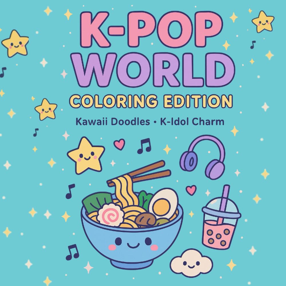 K-Pop World Coloring Edition: Kawaii Doodles and K-Idol Charm