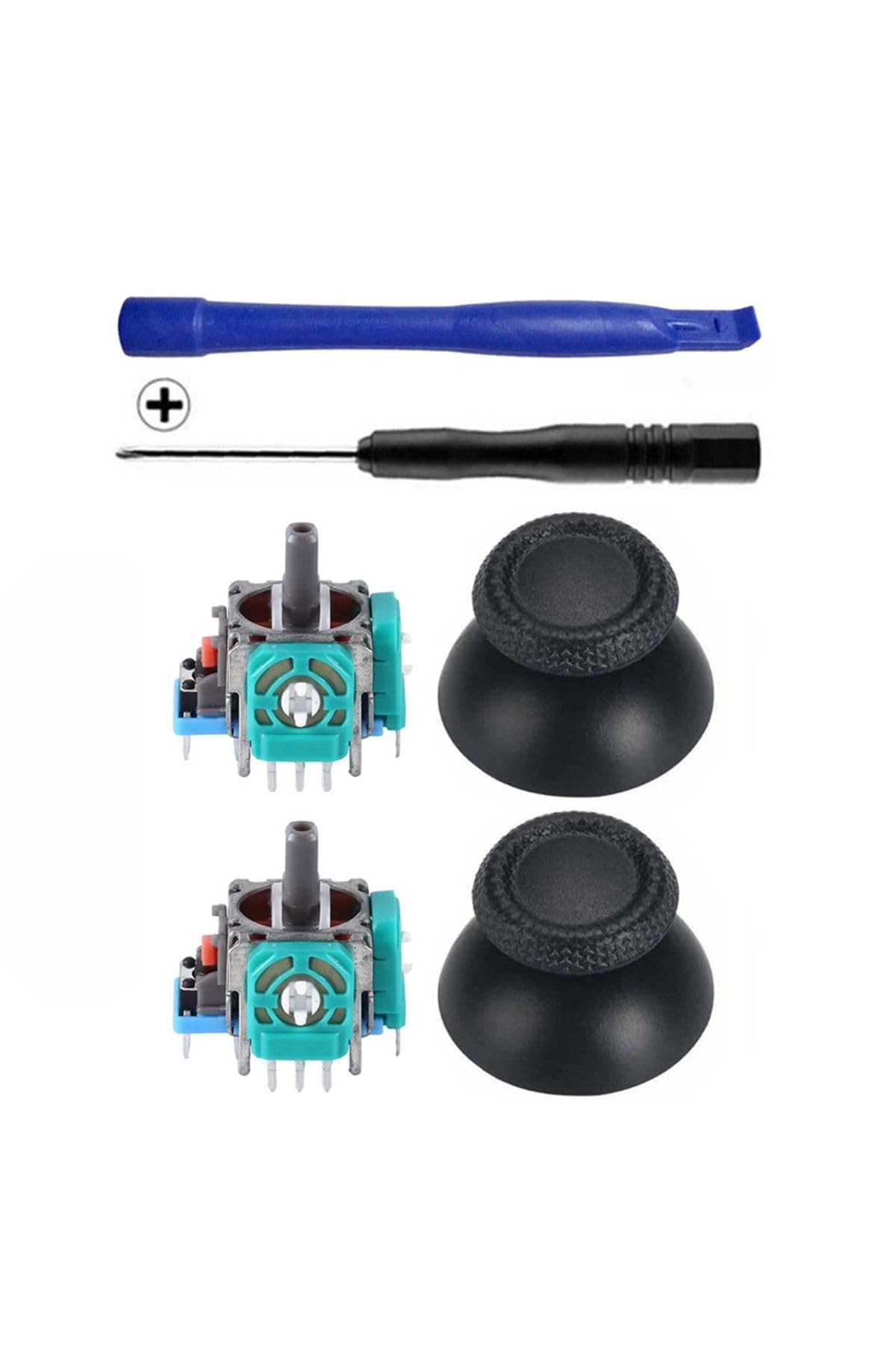 Ps5 Analog Motor Ve Topuz 2+2 Tornavida Ayırıcı Set Playstation 5 Kol Tamir Seti Yedek Parça