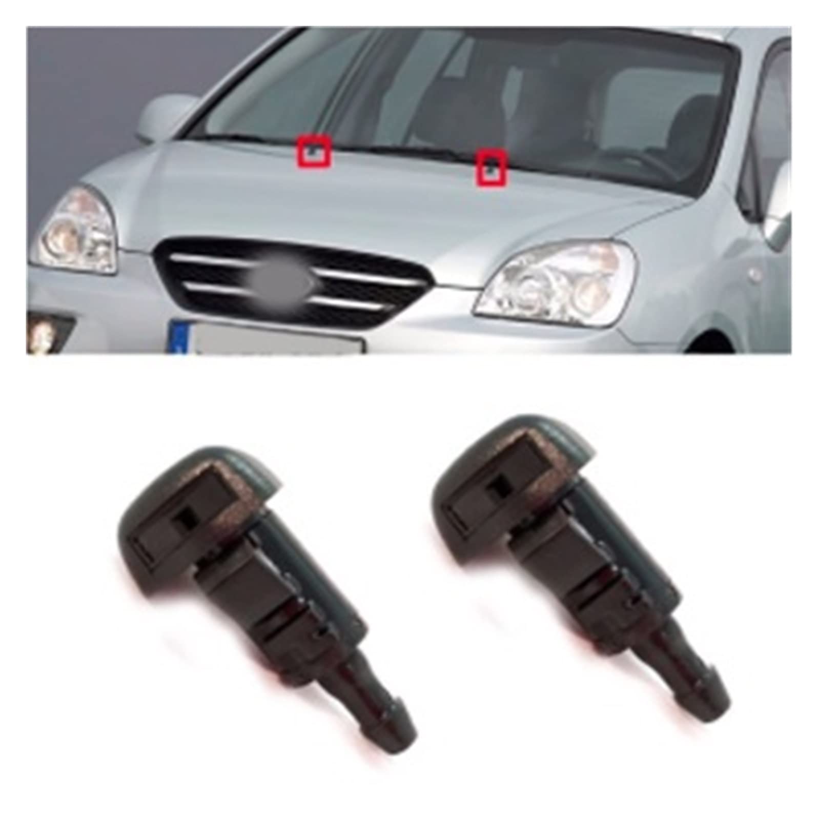 Pompe lavavetri 2pcs Parabrezza Tergicristallo Rondella Ugello Jet 98630-2K100 Per Sportage ABS Spruzzare Via Lo Sporco Tenere Pulito