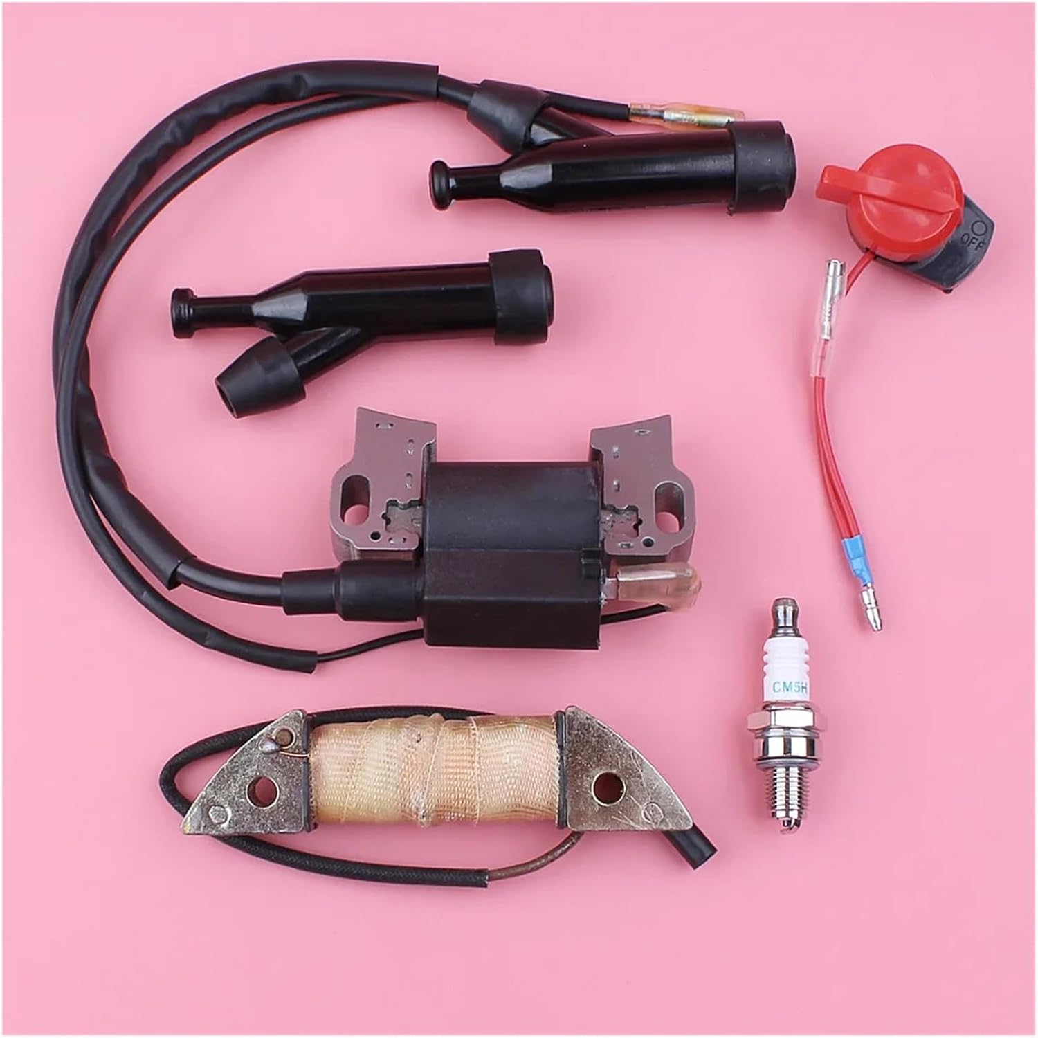Ignition Charging Coil for GX160 GX200 5.5HP 6.5HP GX 160 200 Stop Switch Spark Plug Lawnmower Engine Part