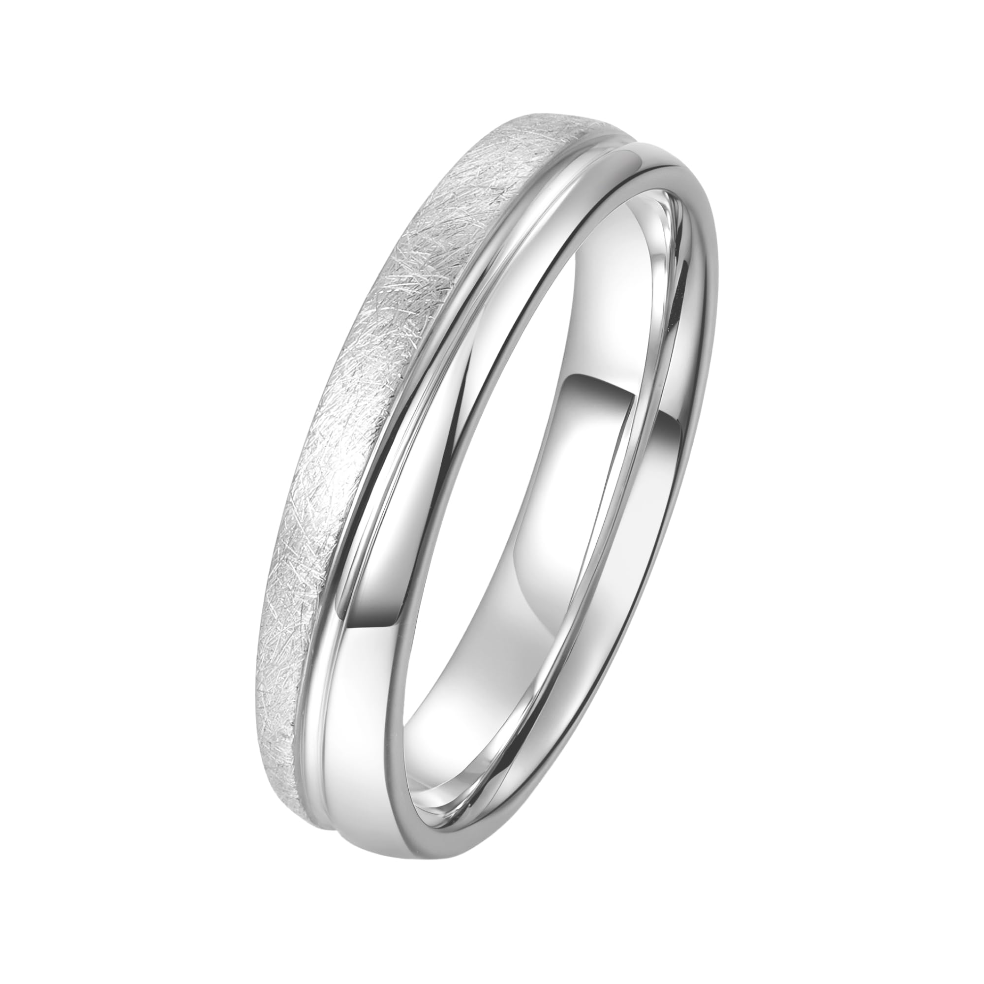 DOOSTI Ehering/Partnerring/Trauring FROSTED Silber 925/- hochwertiger Silberring – Damen und Herren Variante