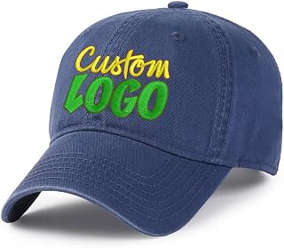 Custom Embroidered Logo Oversize XXL Cotton Baseball Cap,Large Baseball Hat for Big Heads 22"-24.8",Adjustable Plain Dad Cap