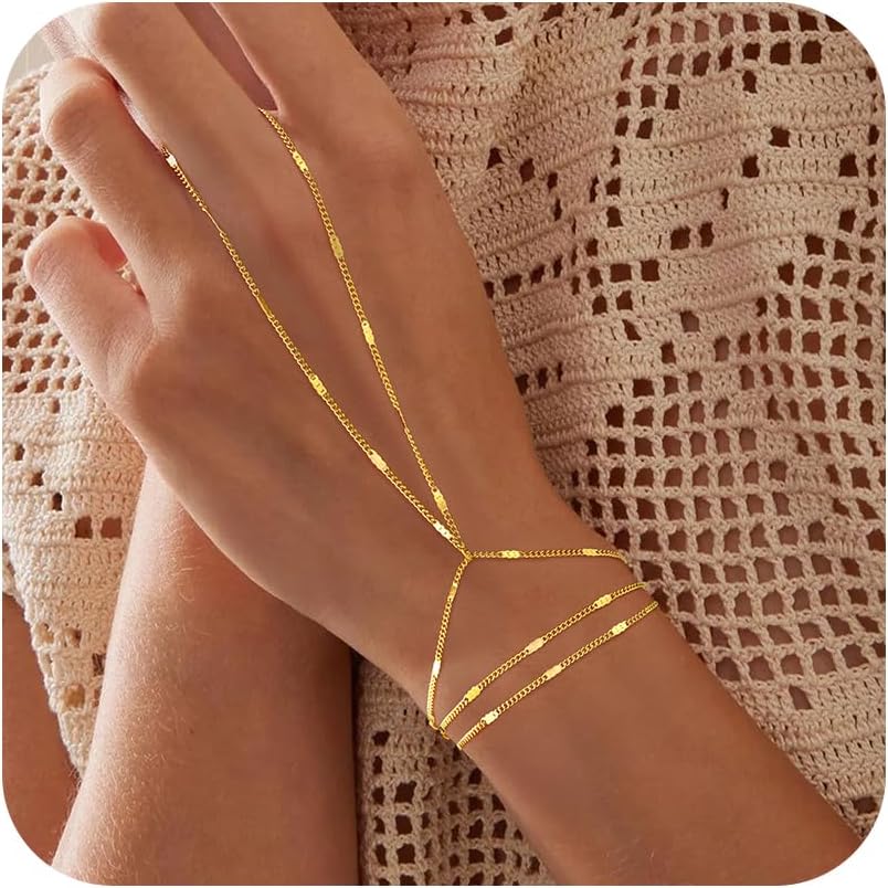 Yoosteel Hand Chain Bracelet for Women – Dainty...