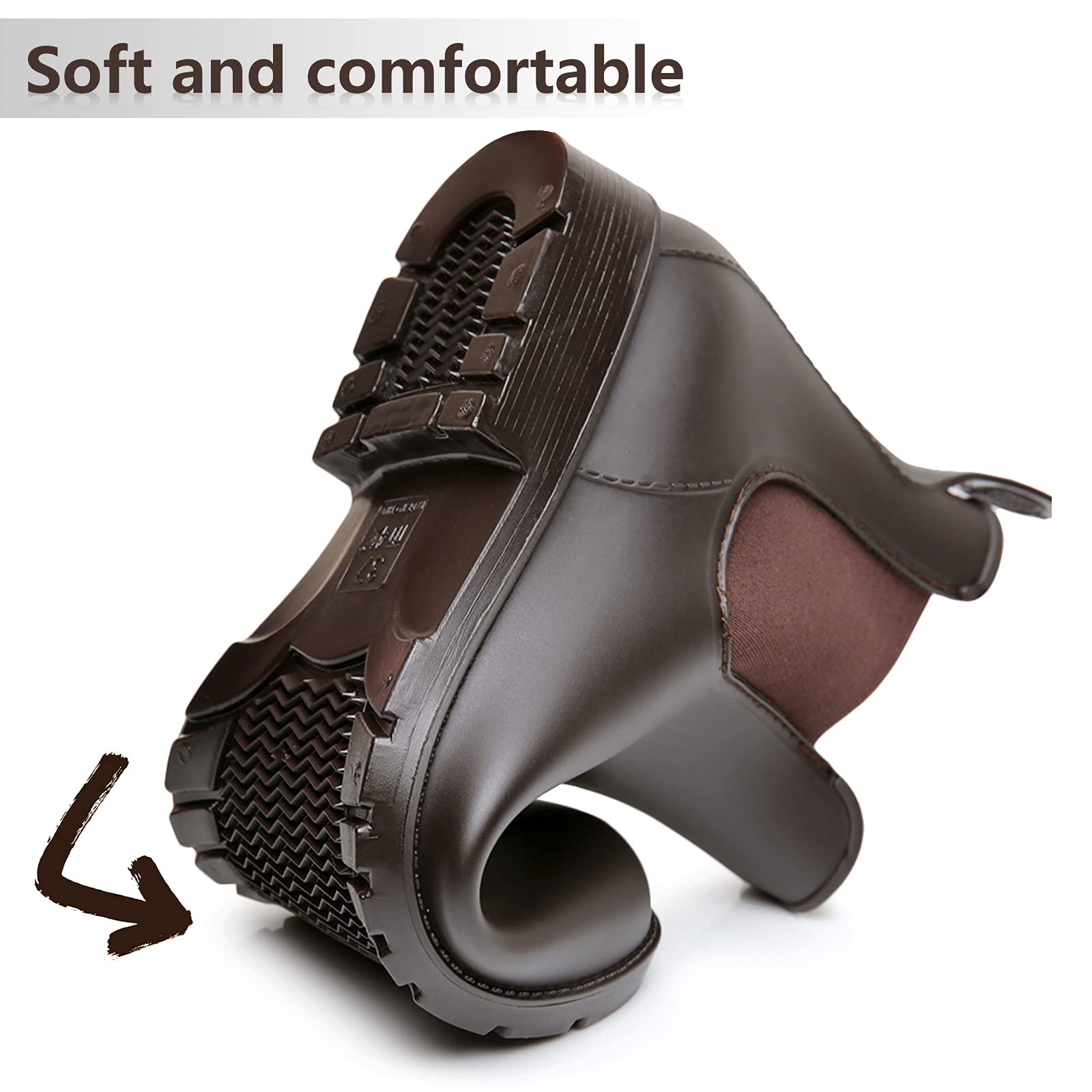Geweo Stivali Di Gomma Donna Chelsea Uomo Impermeabile Antivento in Nero Marrone Grigio Rosso Bianco Taglia 35-43