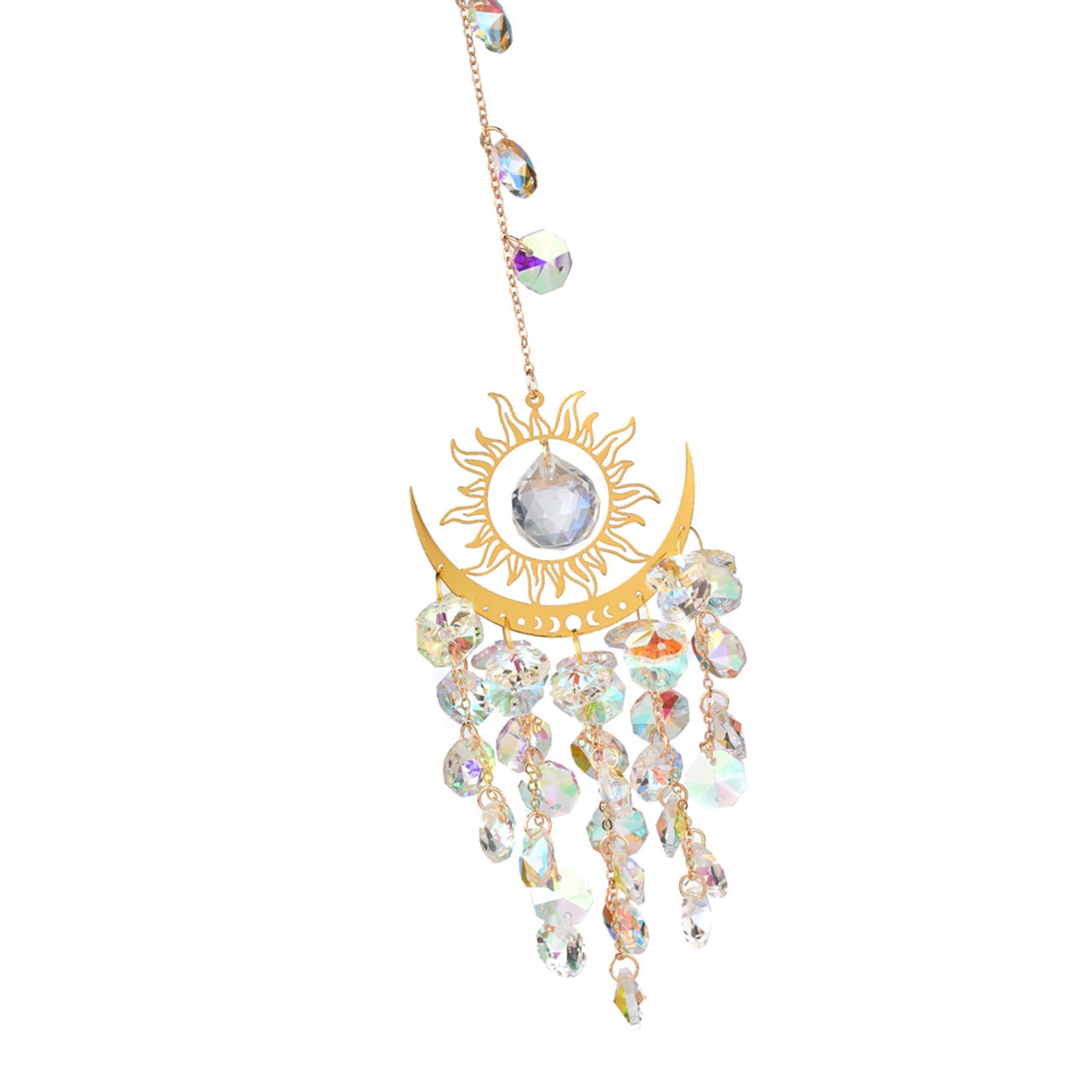 Shntig Crystal Sunlight Catchers Moons and Sun Shape Crystal Hanging Ornament Suitable for Indoor Illuminations Sunstones Catchers