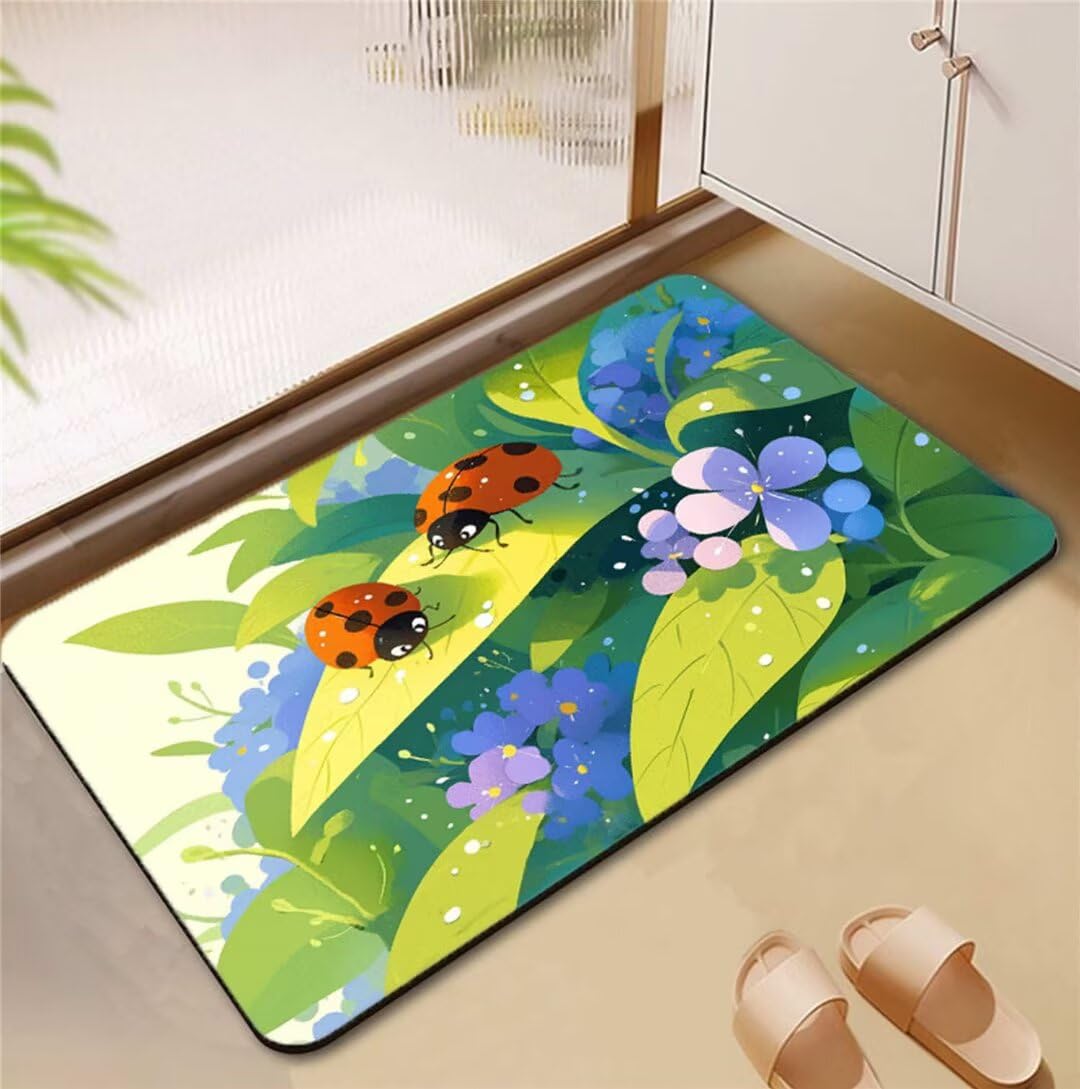 Tapis de douche sèche rapide Leaves pour une sortie de bain sécurisée