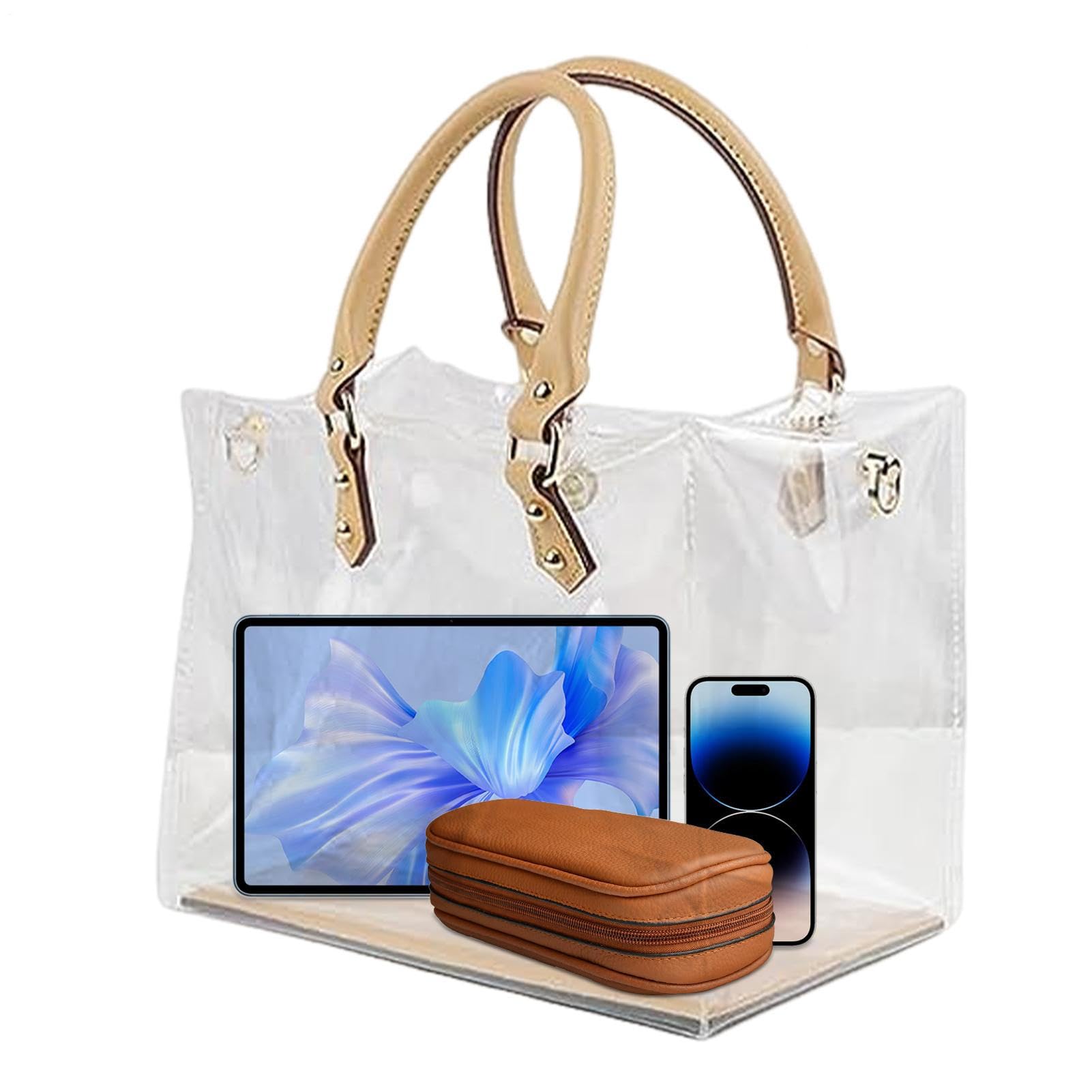 Transparente Stadion-Tasche – transparente Tasche, Reißverschlusstasche | Schultertasche zugelassen für Konzertsäle, Sicherheitstasche für Sportveranstaltungen, klein
