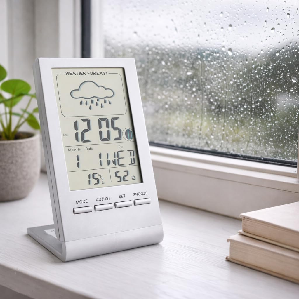 Desktop LCD Weather Station Clock - Desktop Clock with Weather Station