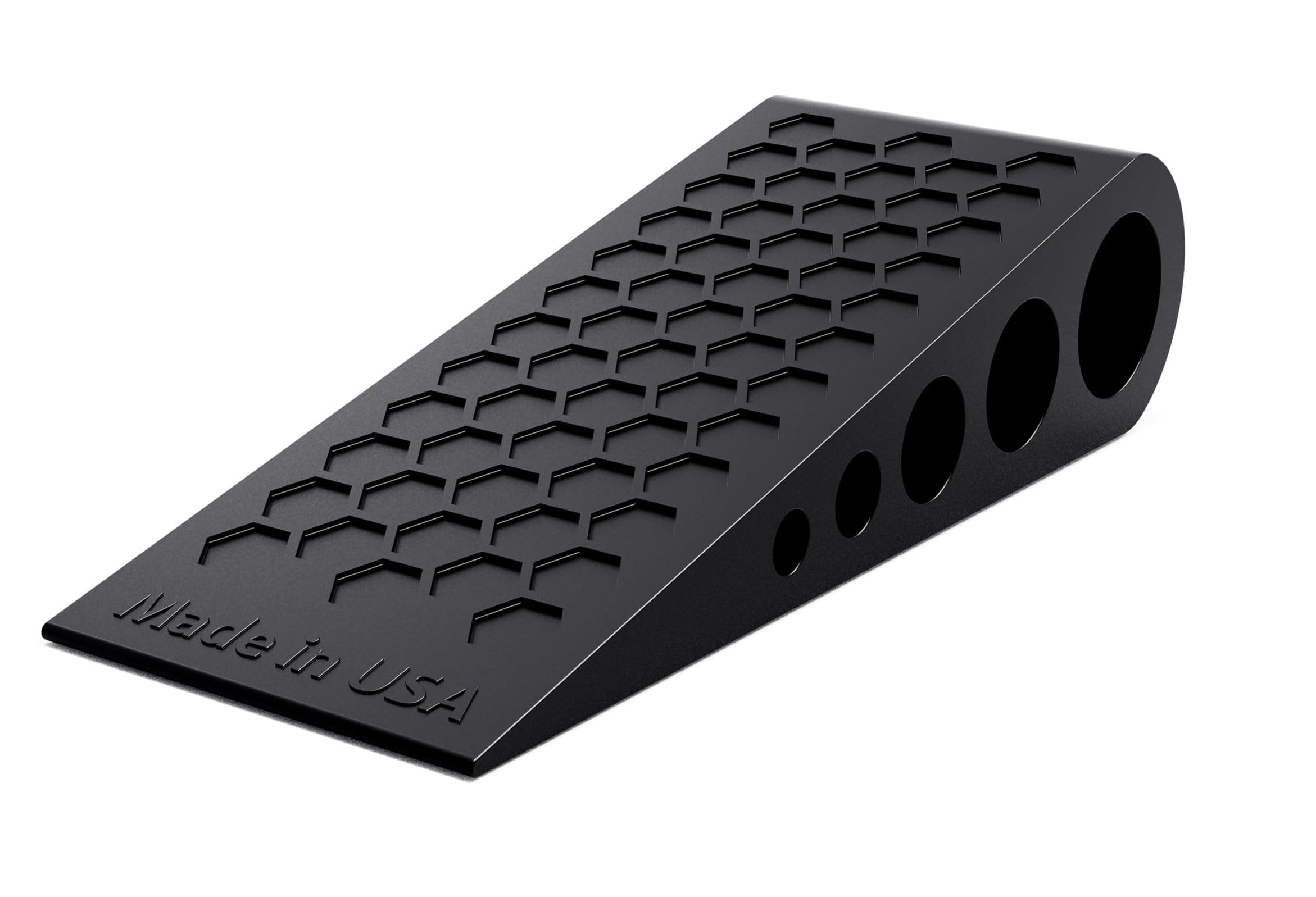 Door Stoppers for Bottom of Door Premium Floor Rubber Door Stop Wedge Made in USA Heavy Duty Honeycomb Design for Carpet, Tile, Ideal for Home, School, Commercial, Black