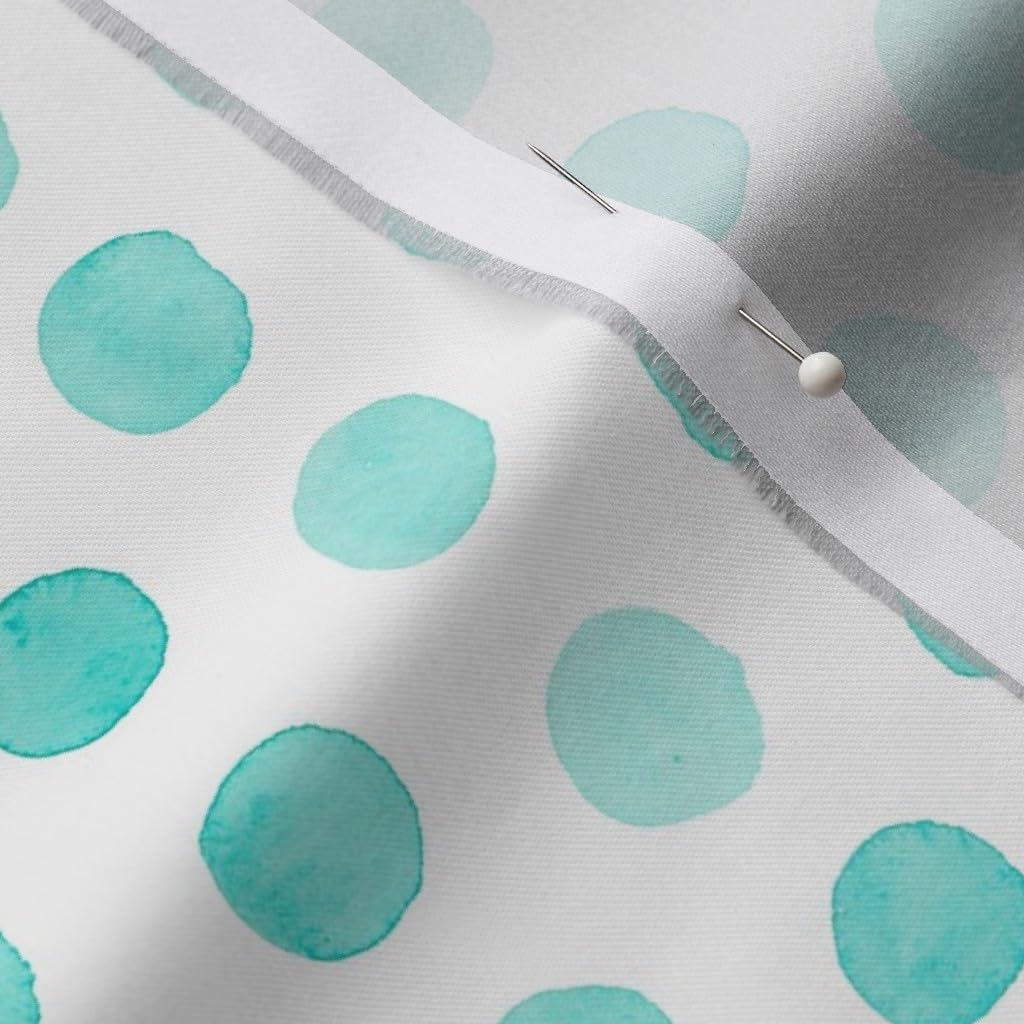 Spoonflower Fabric - Watercolor Dots Pale Turquoise Polka Modern Nursery Printed on Organic Cotton Sateen Fabric by The Yard - Sewing Quilting Apparel Home Decor