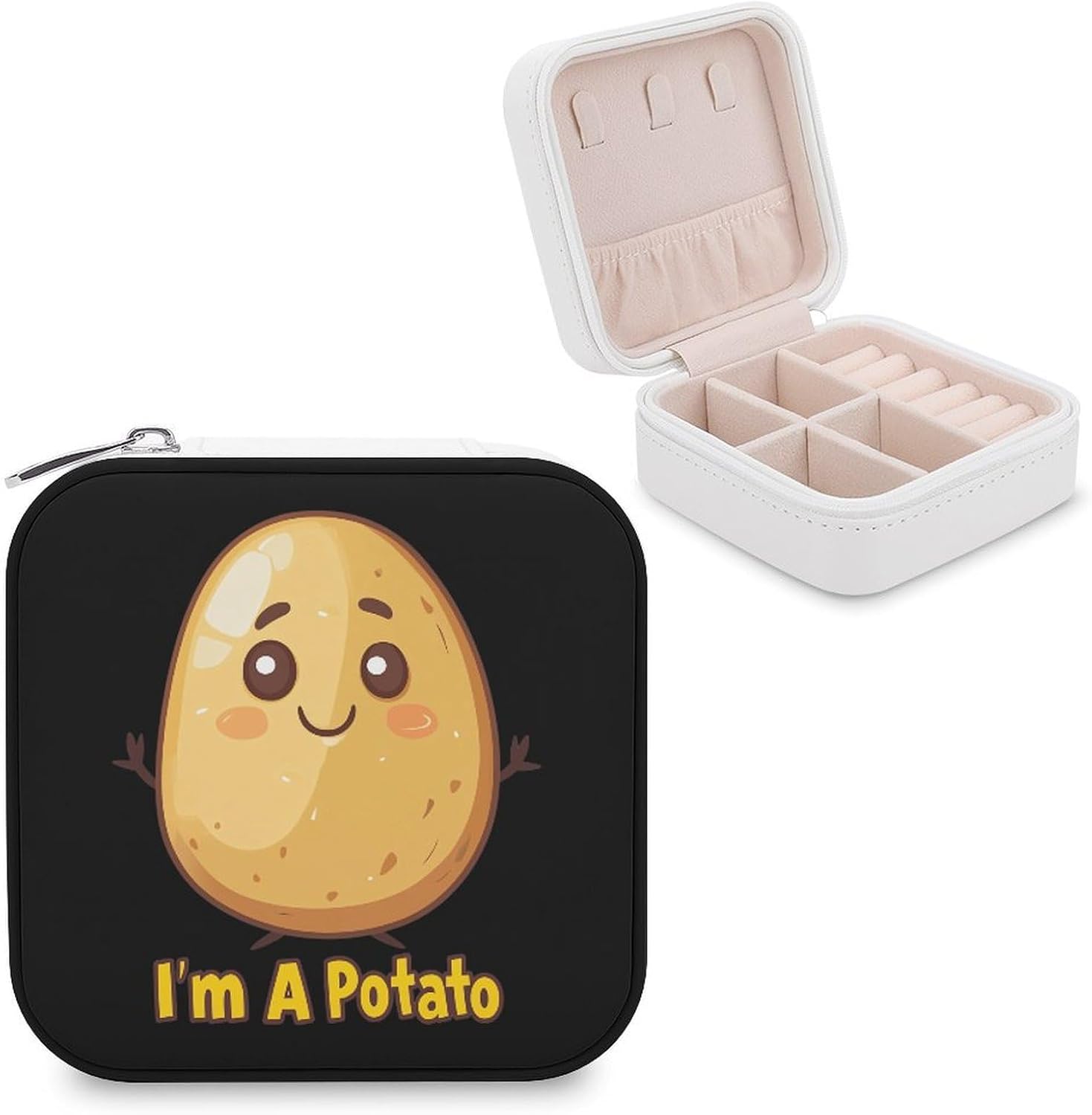 Funny Potato Travel Jewelry Case Cute Jewelry Box for Womens Earring Necklace Rings