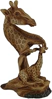 Vista 1 de Nuevo busto de jirafa con aspecto de madera de 8 pulgadas con estatua de jirafa en roca