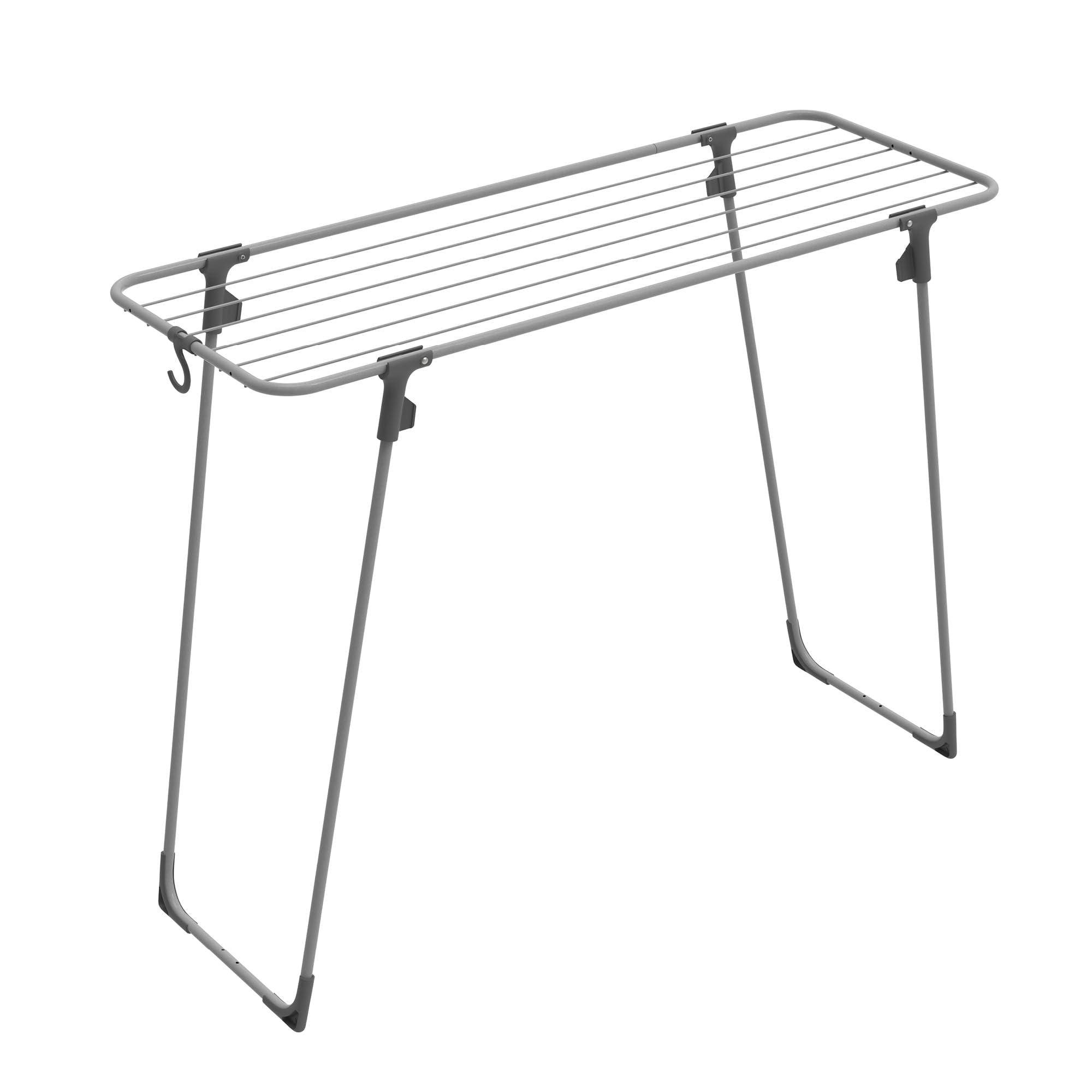 Rörets - Wäscheständer Nano - 9m Trockenlänge & Aufbewahrungshaken - 43x110x85 cm - Wäschentrocken mit Qualität und Funktionalität von Schwedens führender Wächeständermarke (Space Grey)