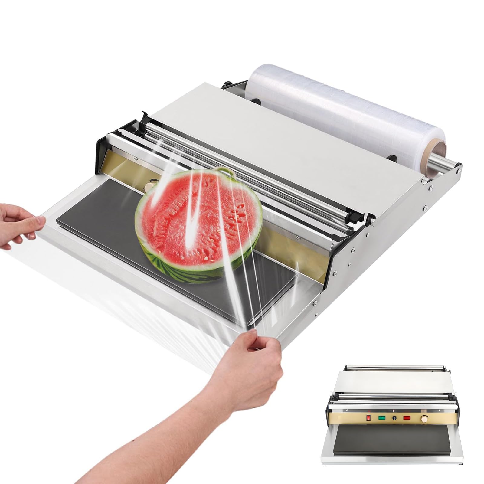 asdchZen Manual Cling Film Wrapping Machine For Food Packaging, High-Temperature Cutting And Adjustable Temperature For Secure Sealing