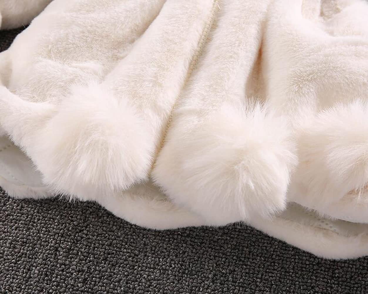Cappotto Ragazza Giacca Bambino Ragazza Finta Pelliccia Cappuccio Cappotto Cappotto Poncho
